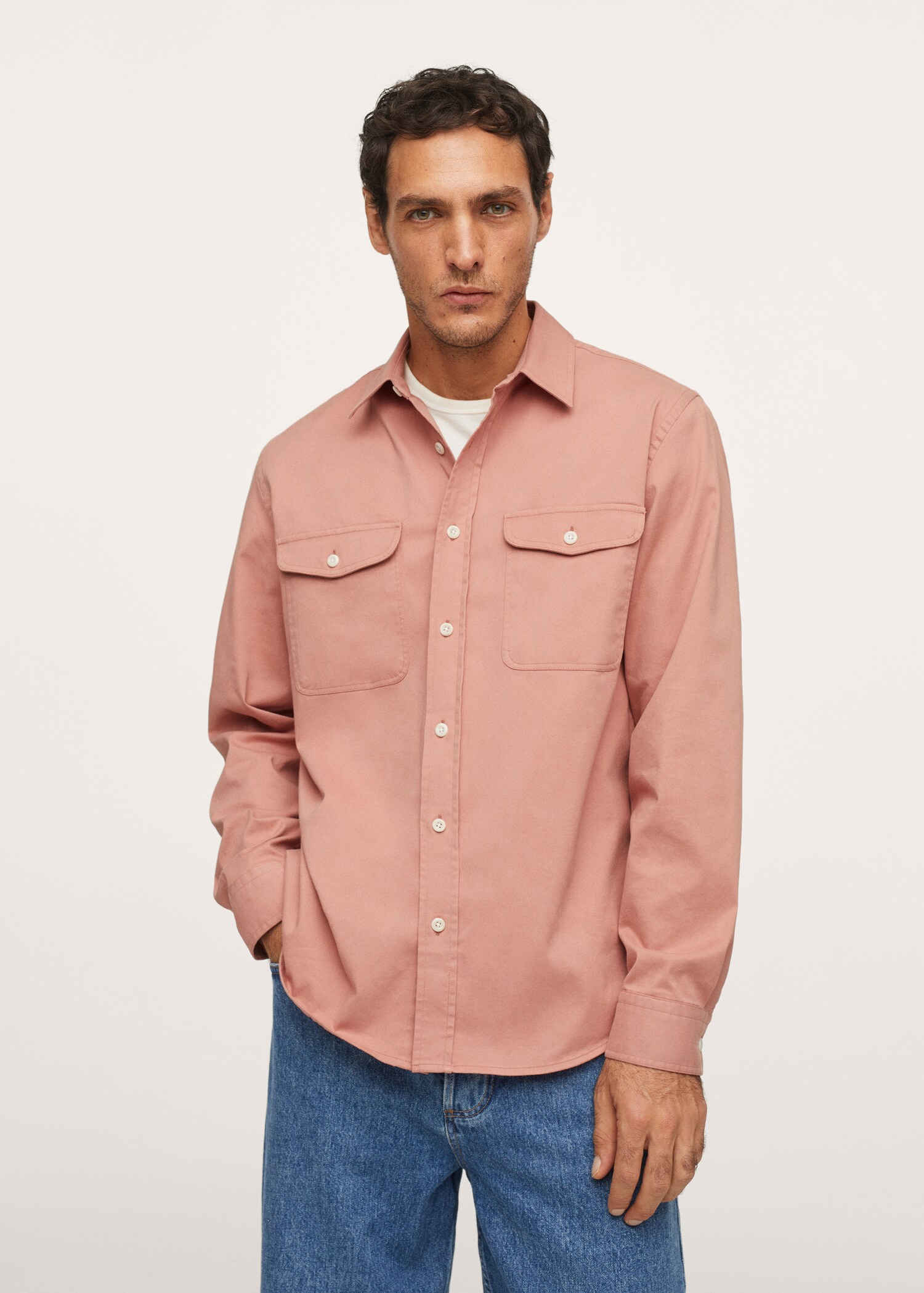 Sobrecamisa algodón bolsillos - Plano medio