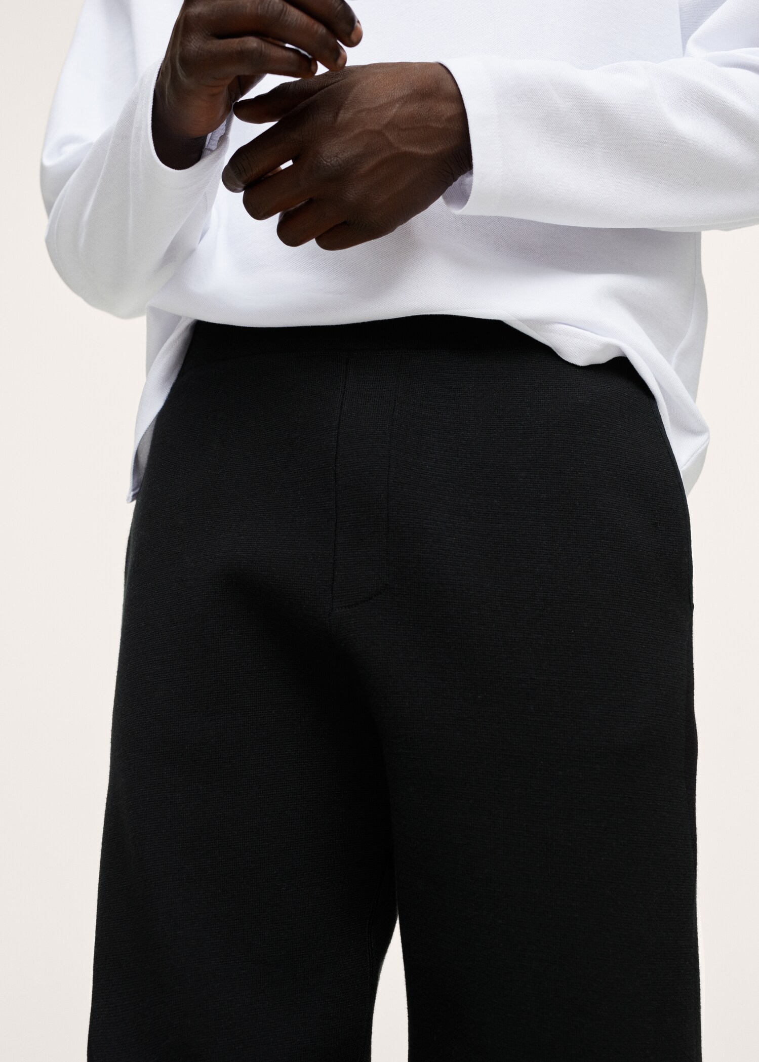 Strečové úpletové kalhoty jogger - Detail zboží 1