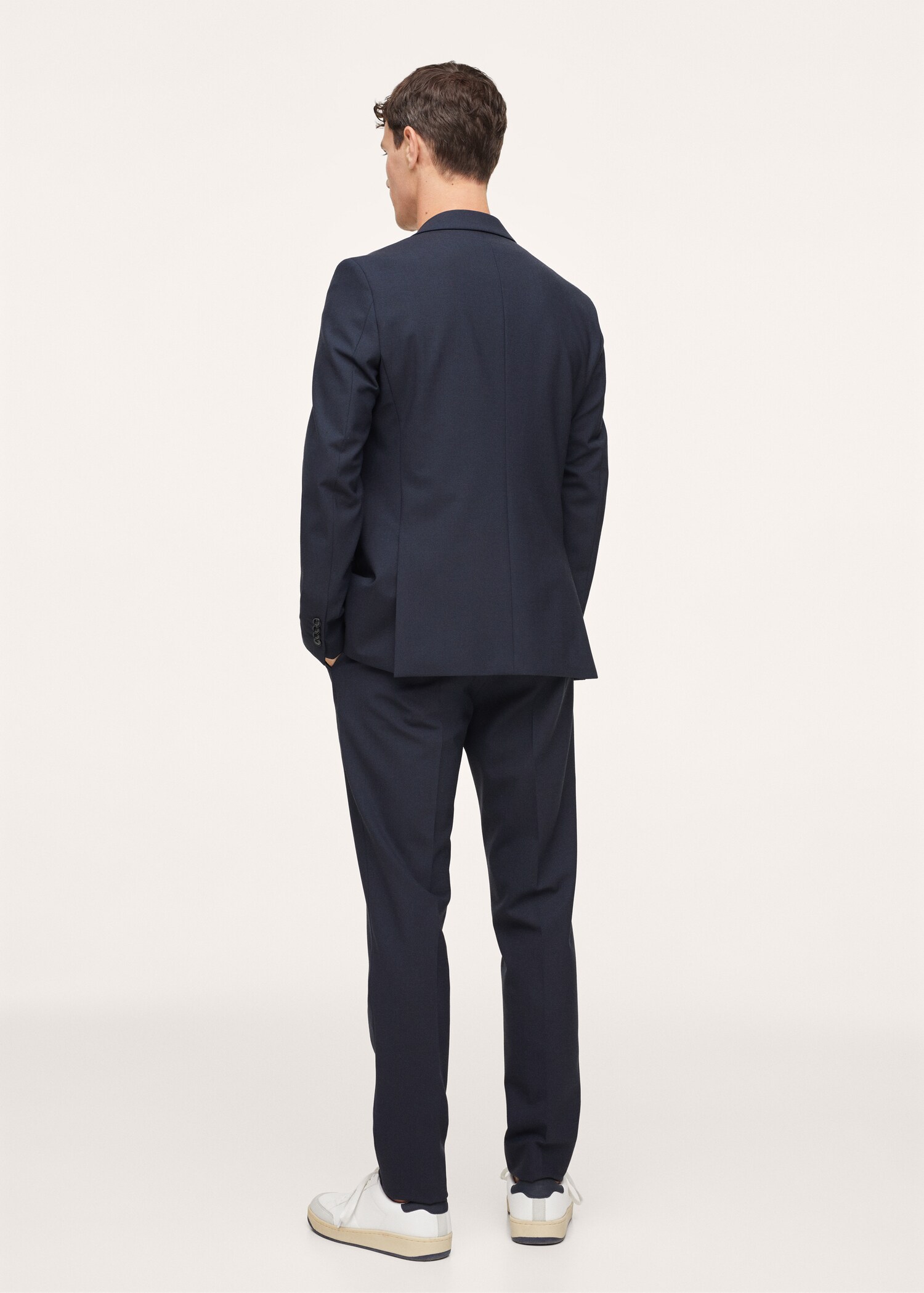 Lněné oblekové kalhoty slim fit - Zadní strana zboží