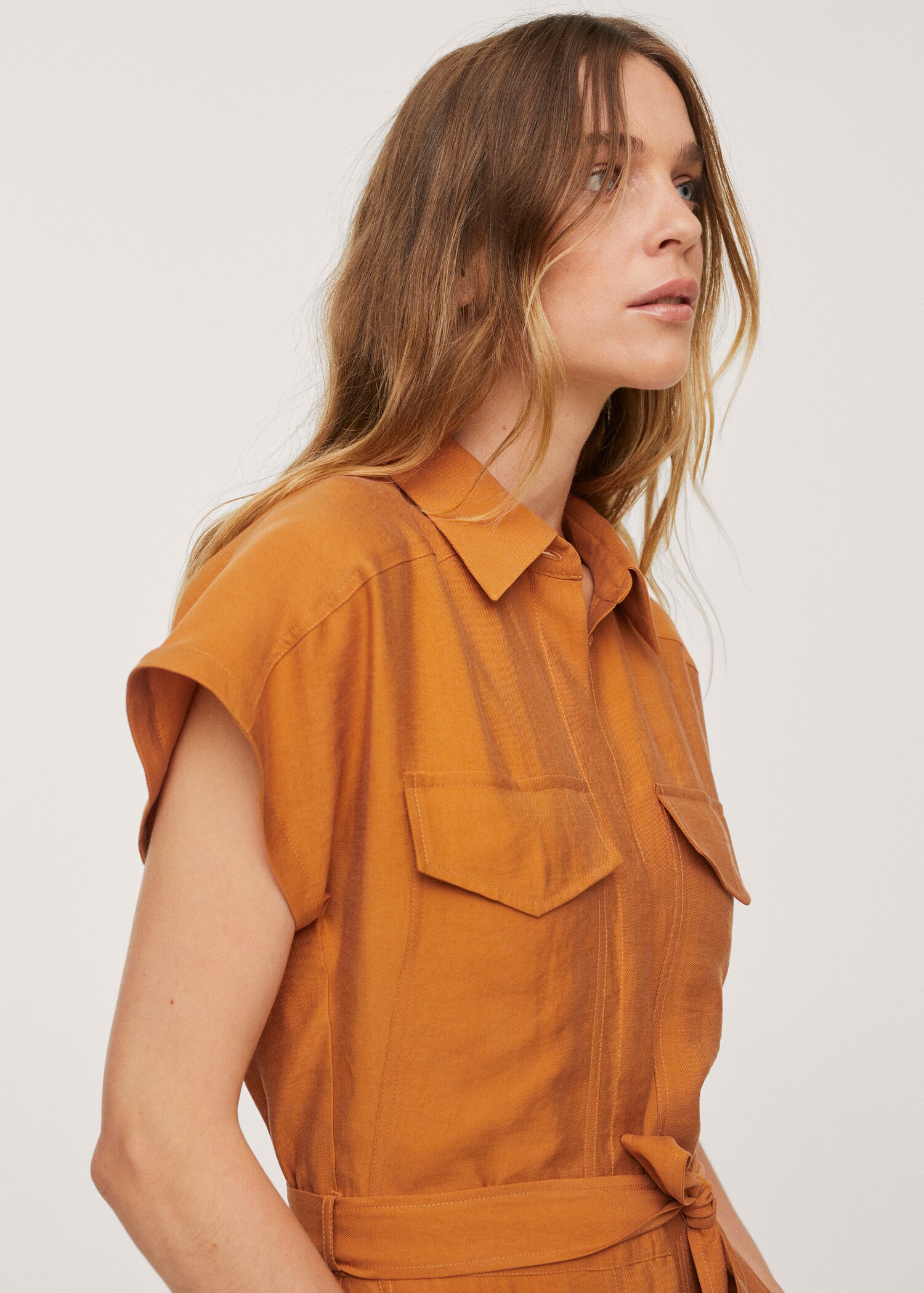 Lyocell jumpsuit with belt - Details of the article 3