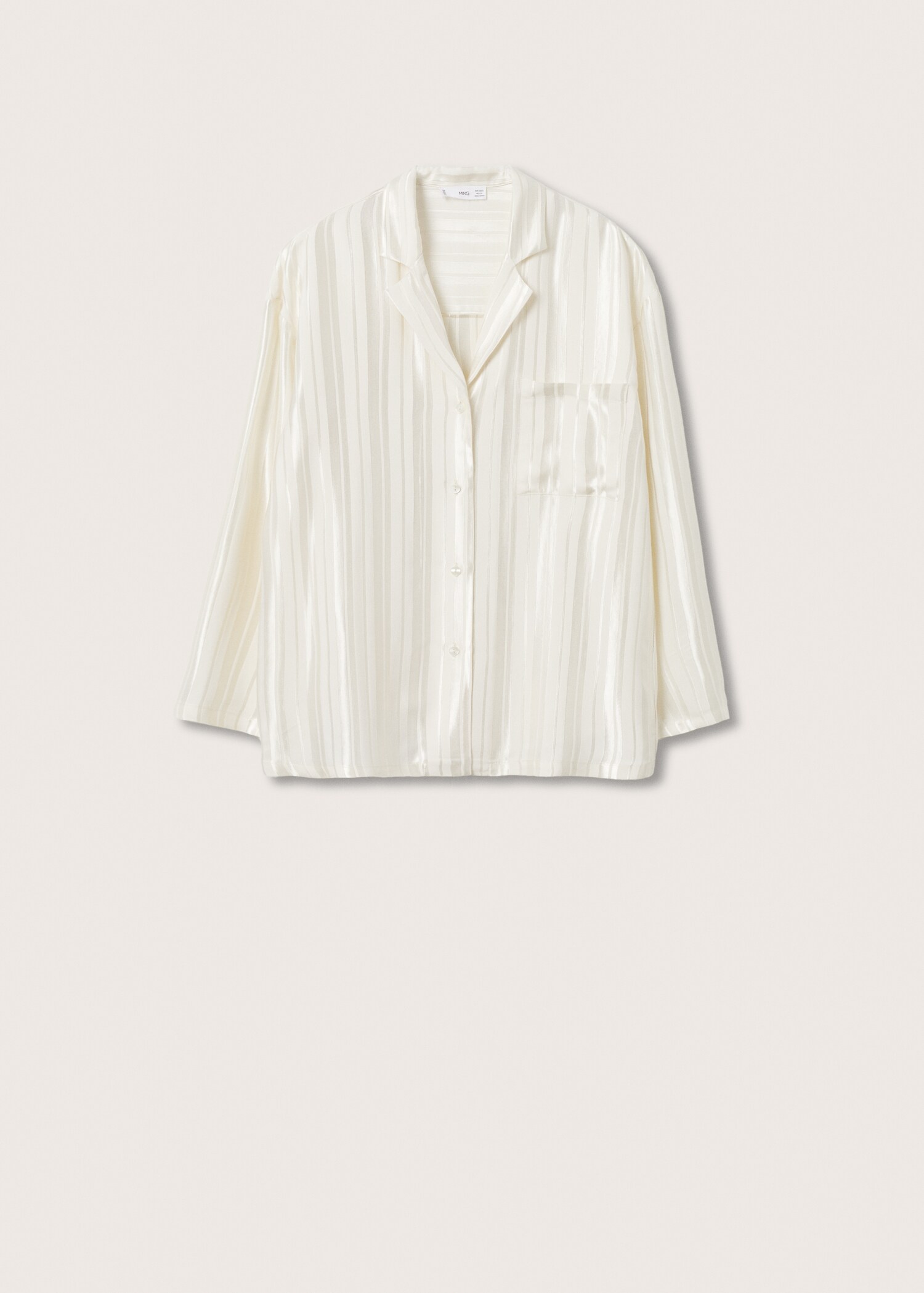 Striped satin pyjama shirt - Article without model