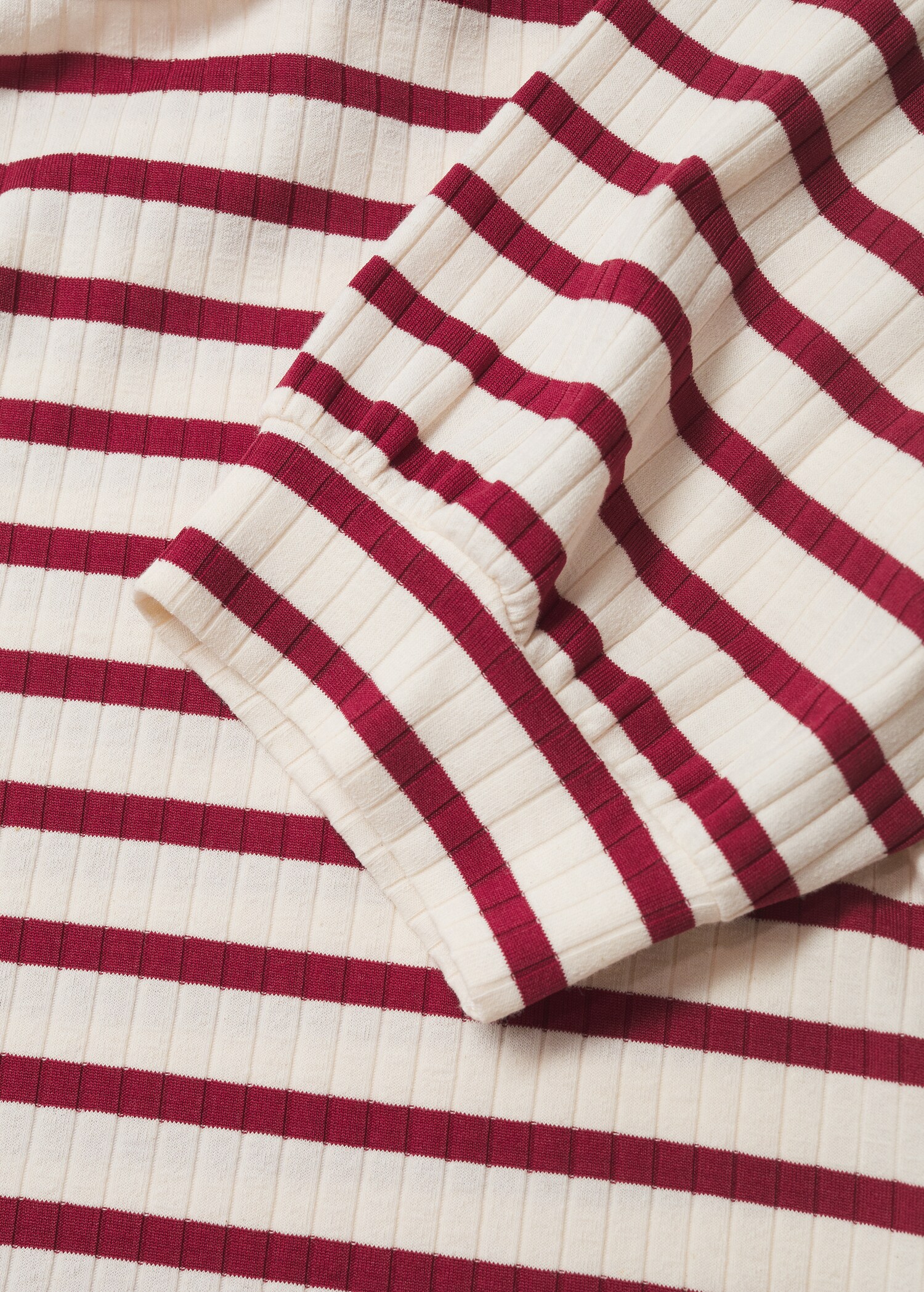 Puffed sleeves ribbed T-shirt - Details of the article 8