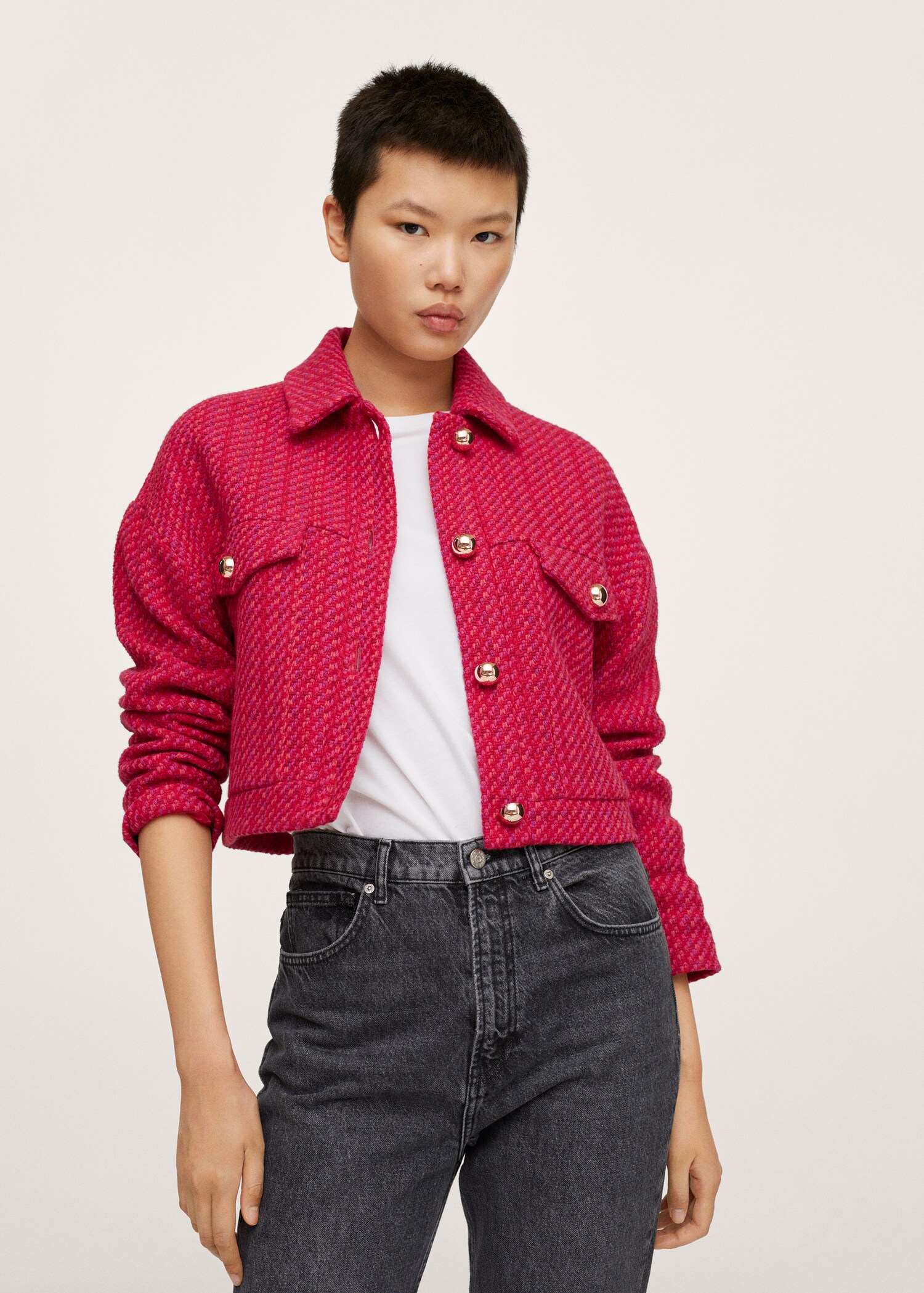 Crop tweed jacket - Medium plane