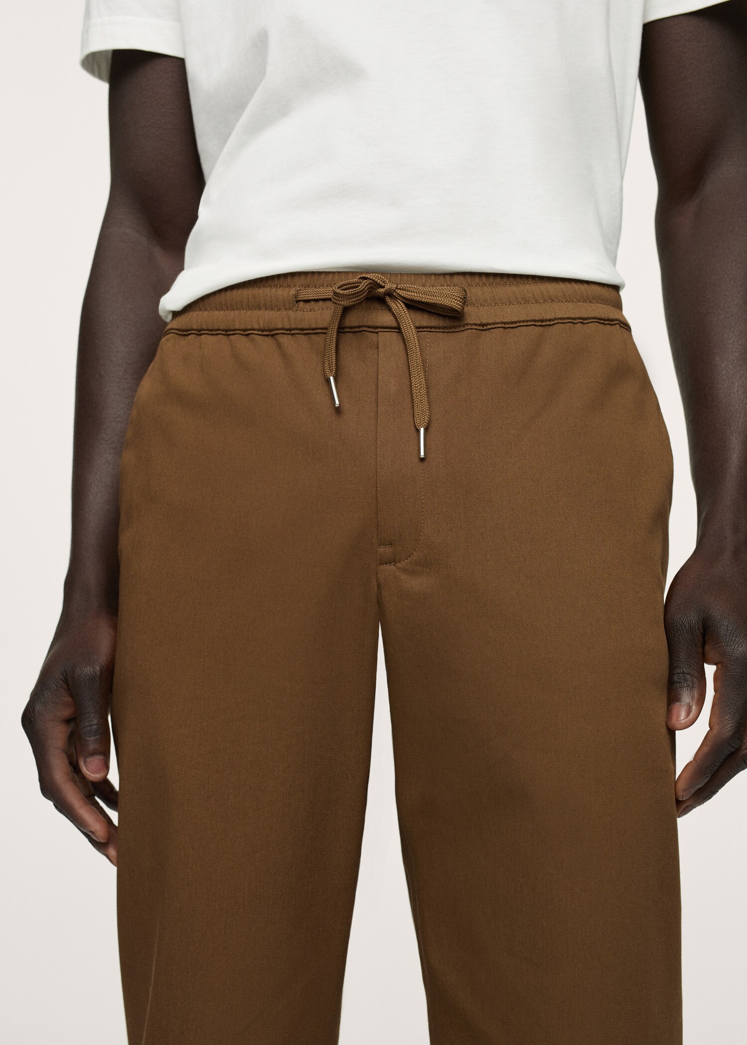 Elastic waist cotton trousers - Details of the article 1