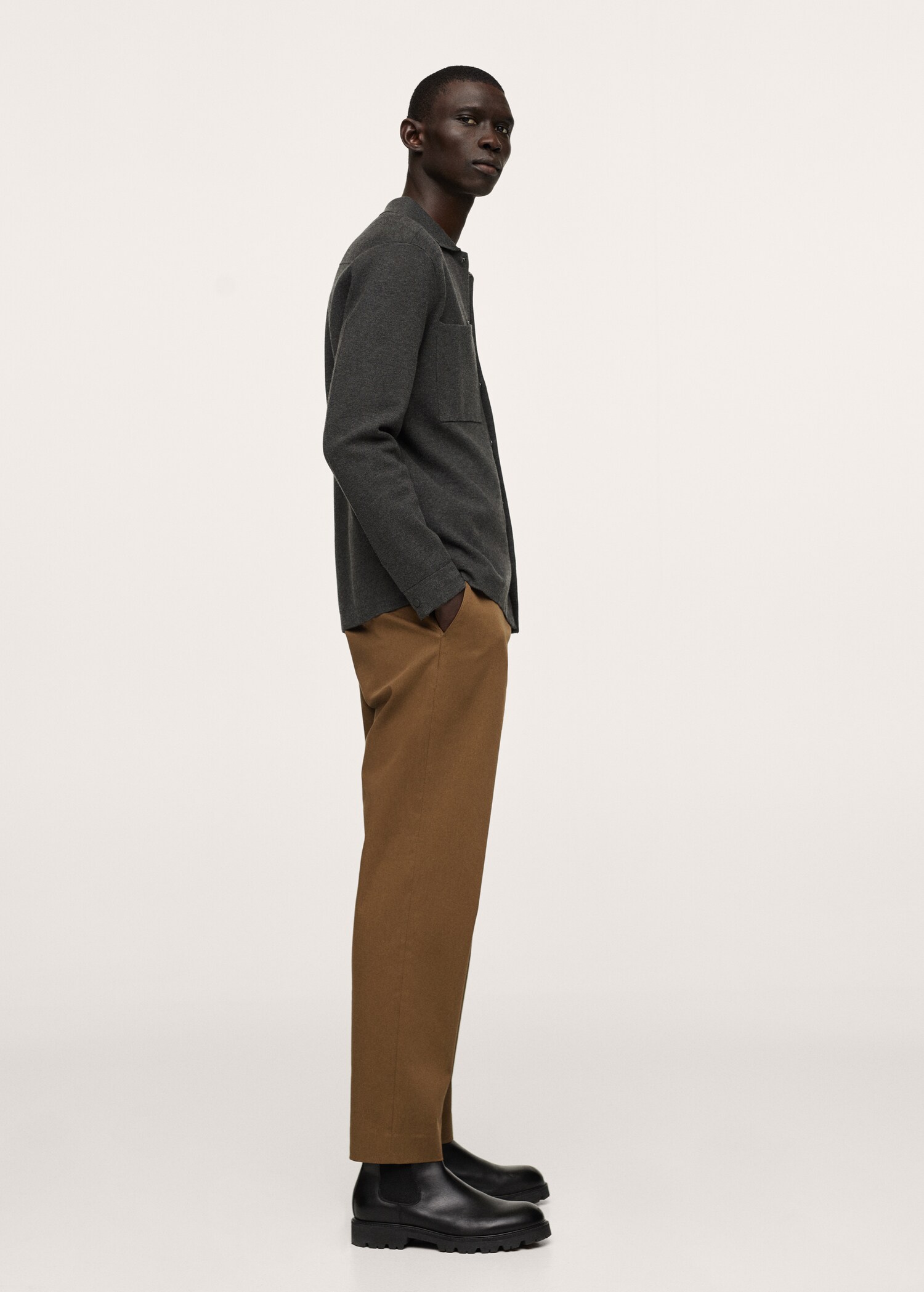 Elastic waist cotton trousers - Details of the article 2