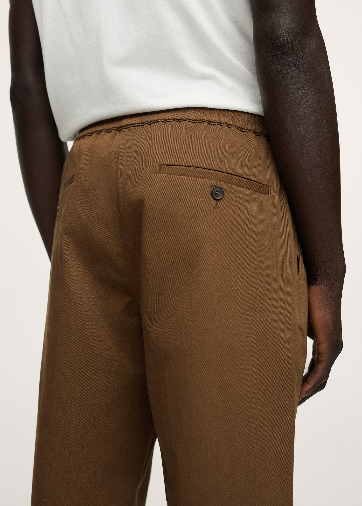 Elastic waist cotton trousers - Details of the article 3
