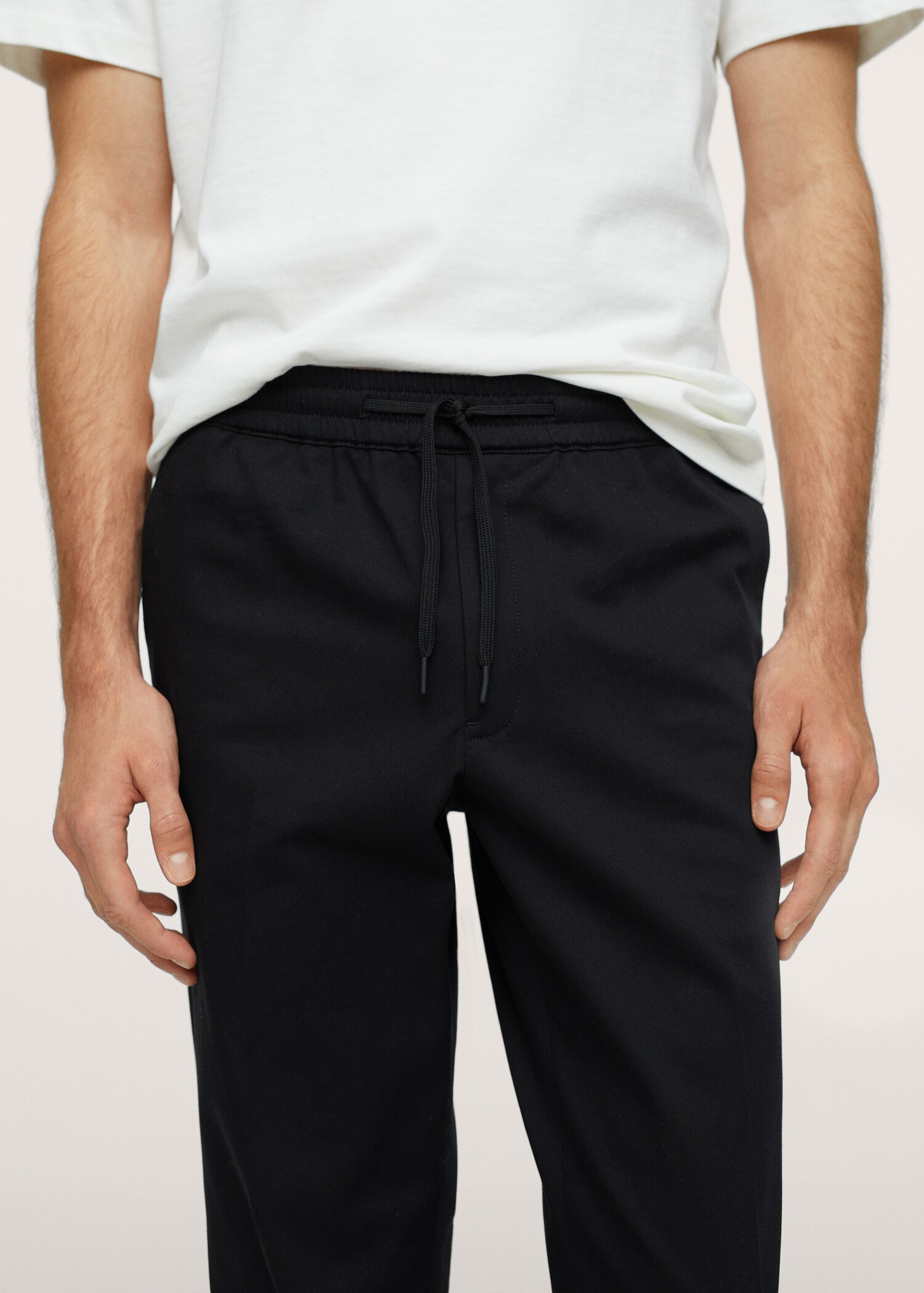Elastic waist cotton trousers - Details of the article 1
