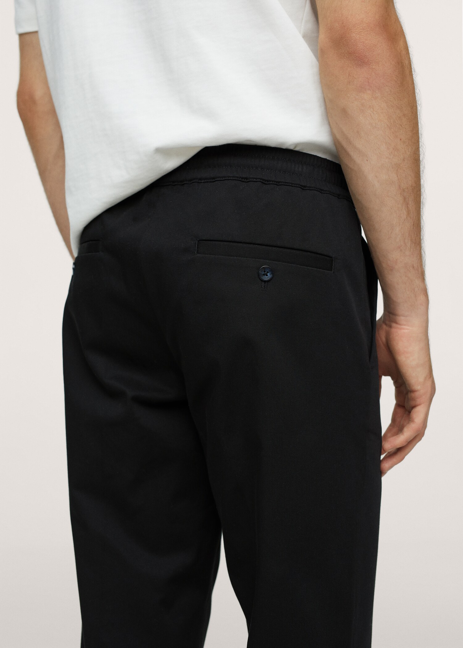 Elastic waist cotton trousers - Details of the article 2