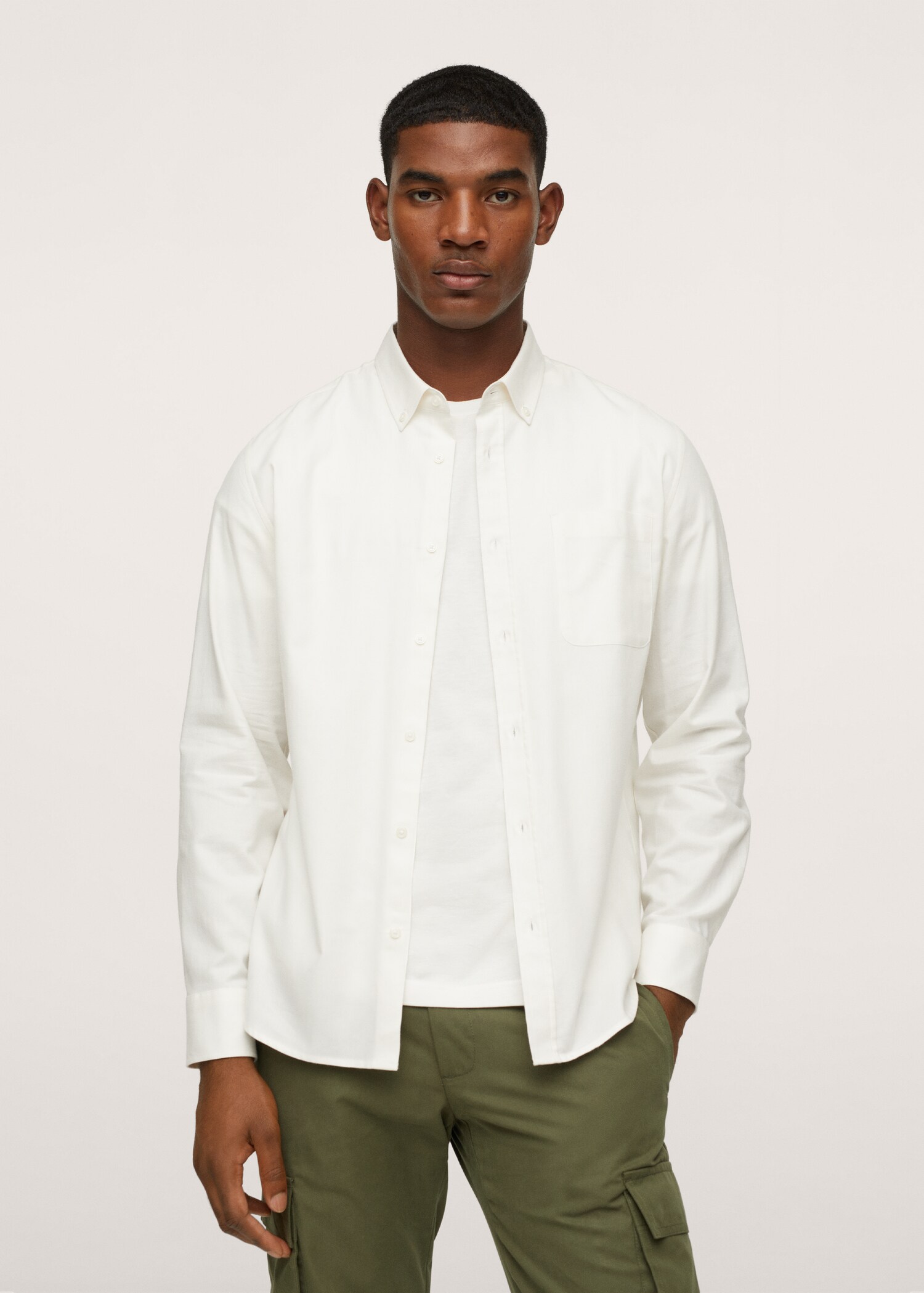 Camisa algodón bolsillo - Plano medio