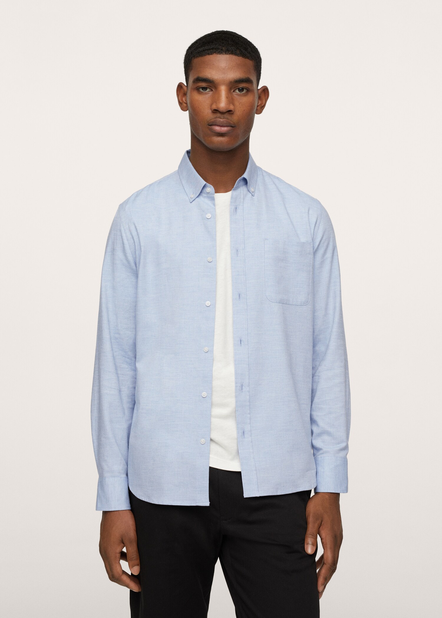 Camisa algodón bolsillo - Plano medio