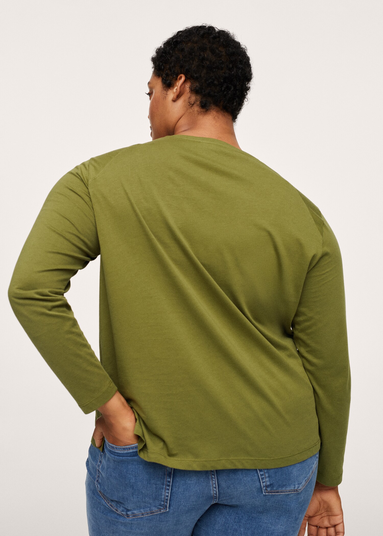 Long sleeve cotton t-shirt - Reverse of the article