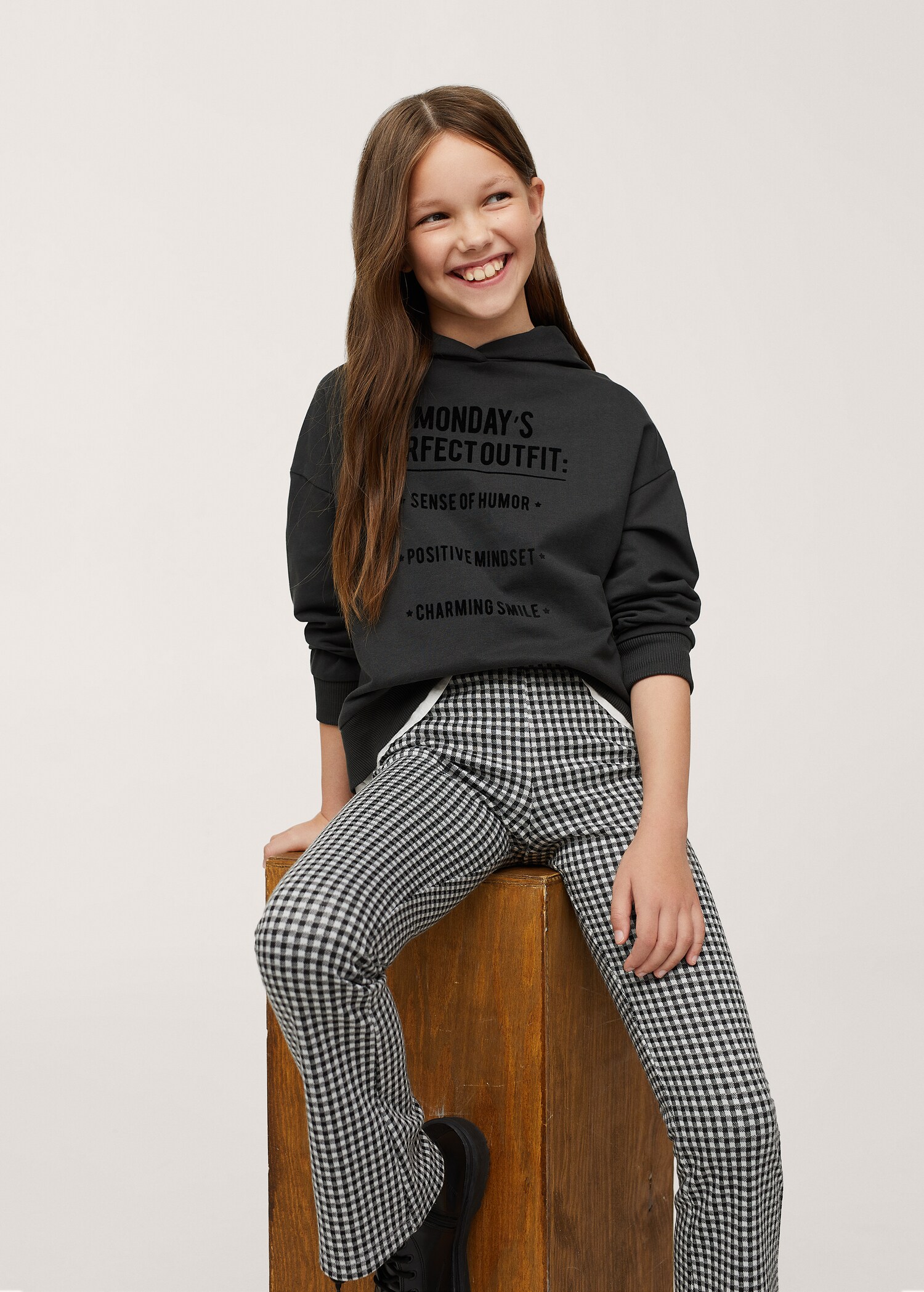 Leggings flare estampado cuadros - Plano medio