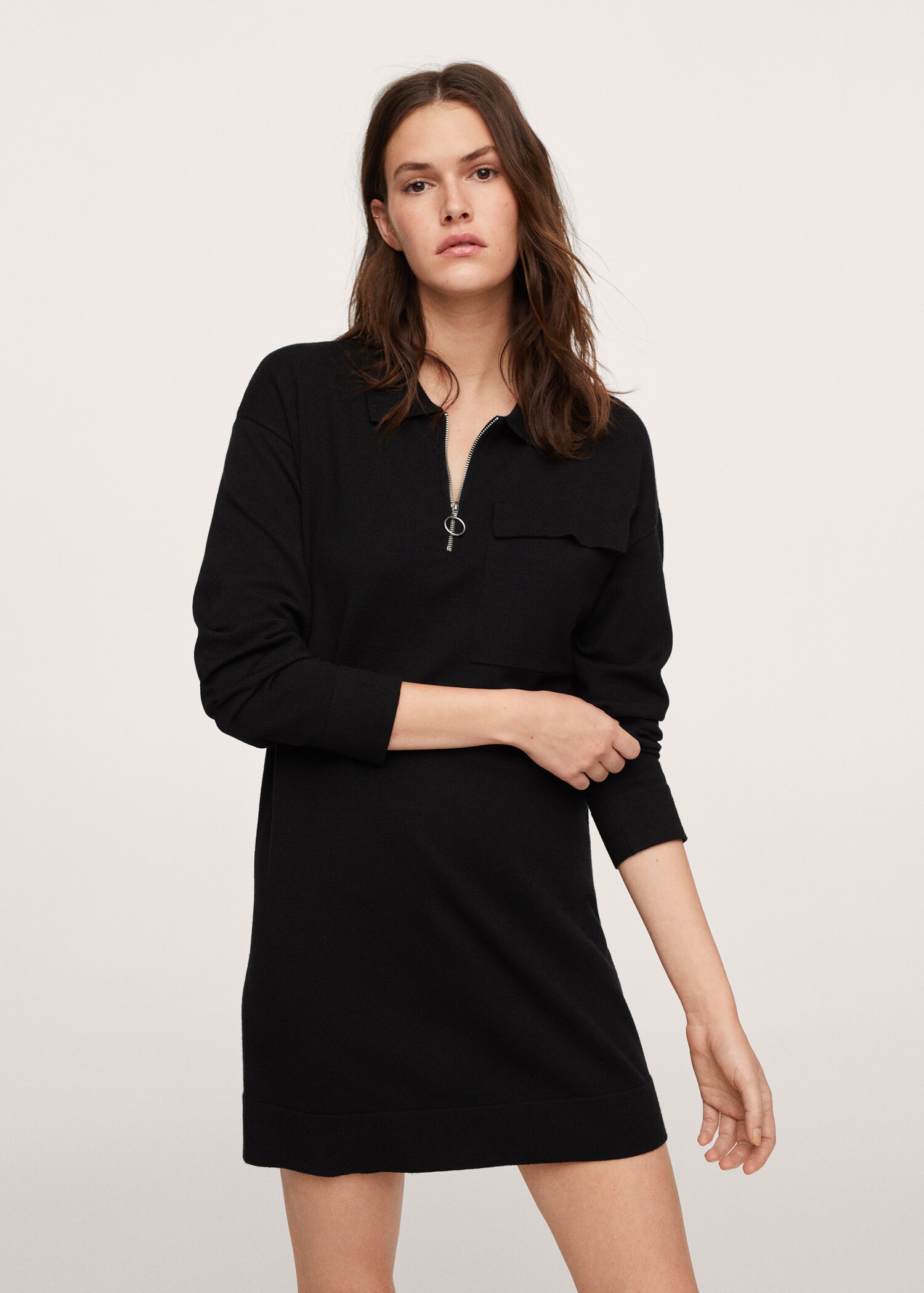 Vestido cuello cremallera - Plano medio