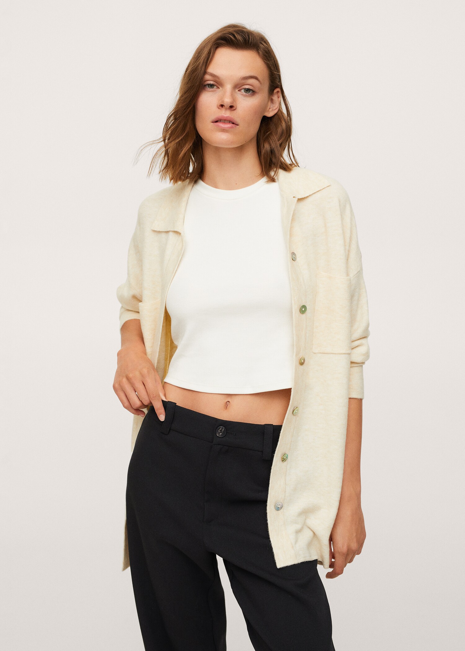 High-waist straight trousers - Details of the article 1