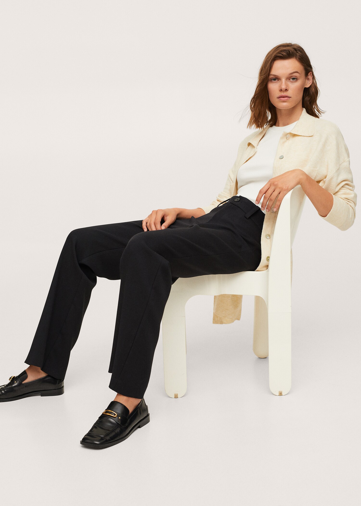 High-waist straight trousers - Details of the article 2