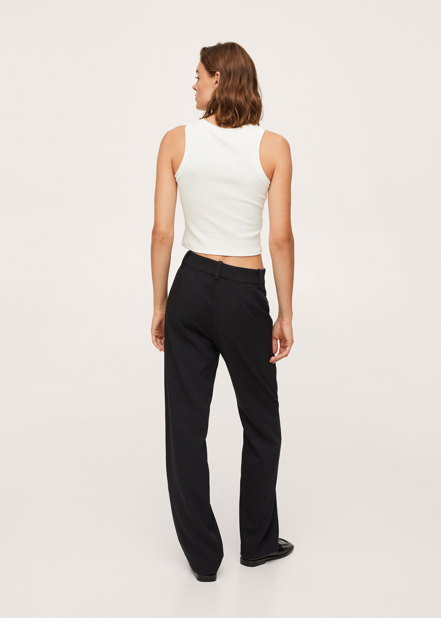 High-waist straight trousers - Reverse of the article