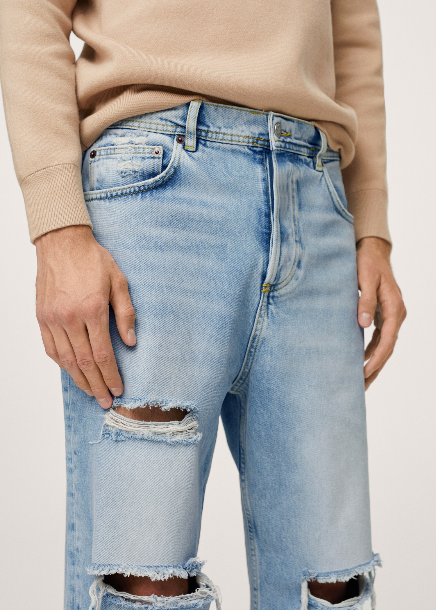 Jeans straight-fit rotos  - Detalle del artículo 1