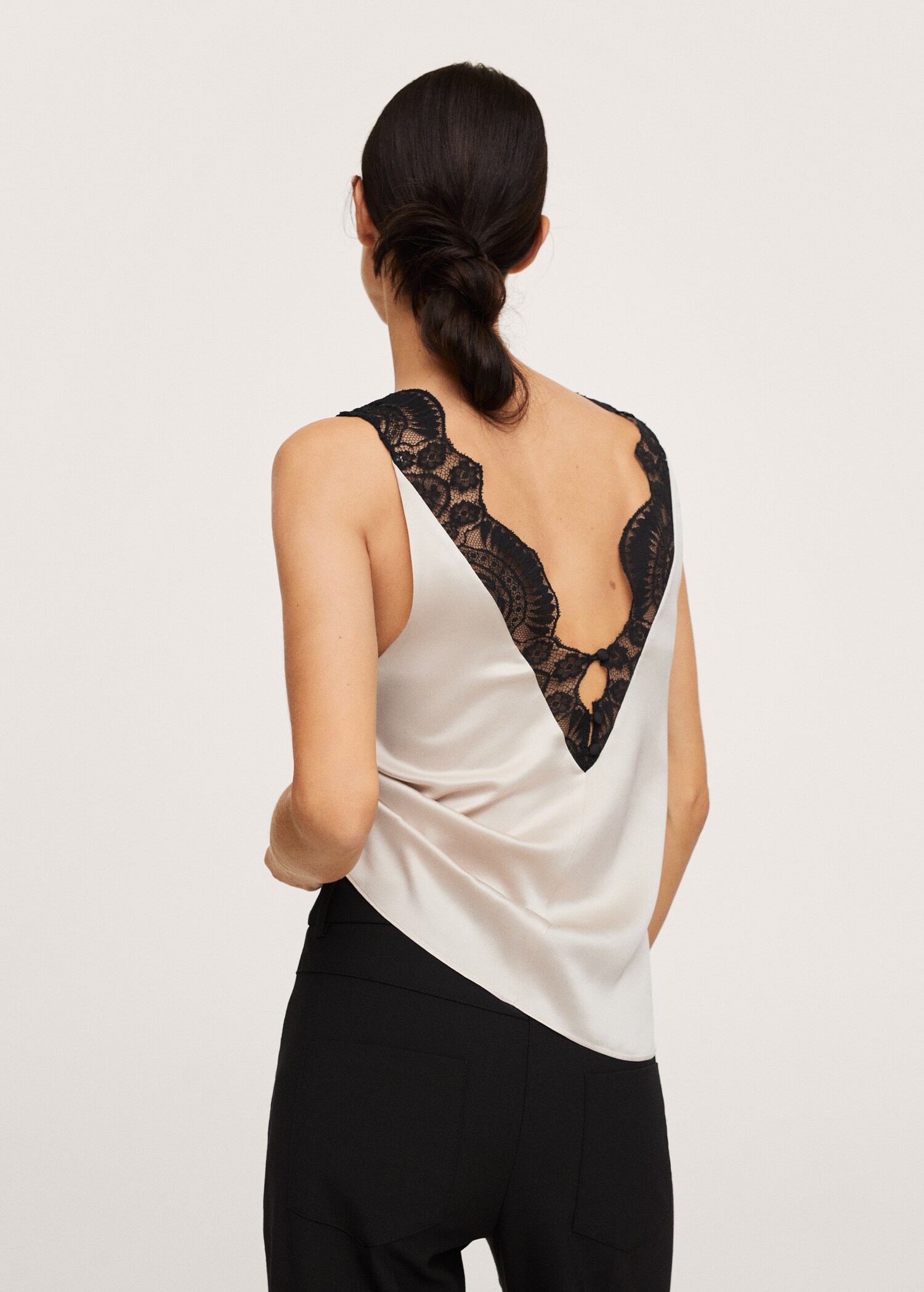 100% silk lingerie top  - Reverse of the article