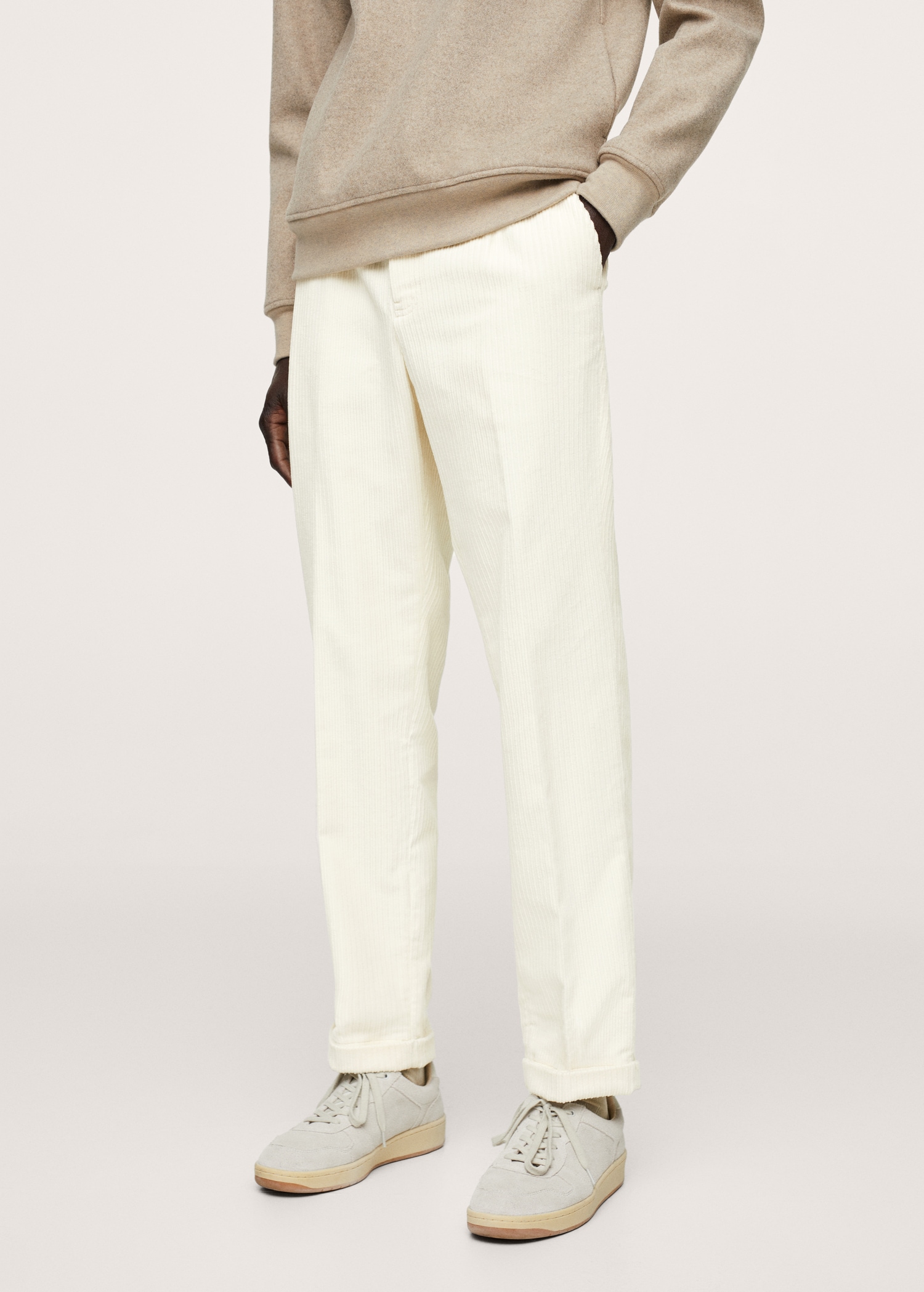 Pleated corduroy trousers - Medium plane