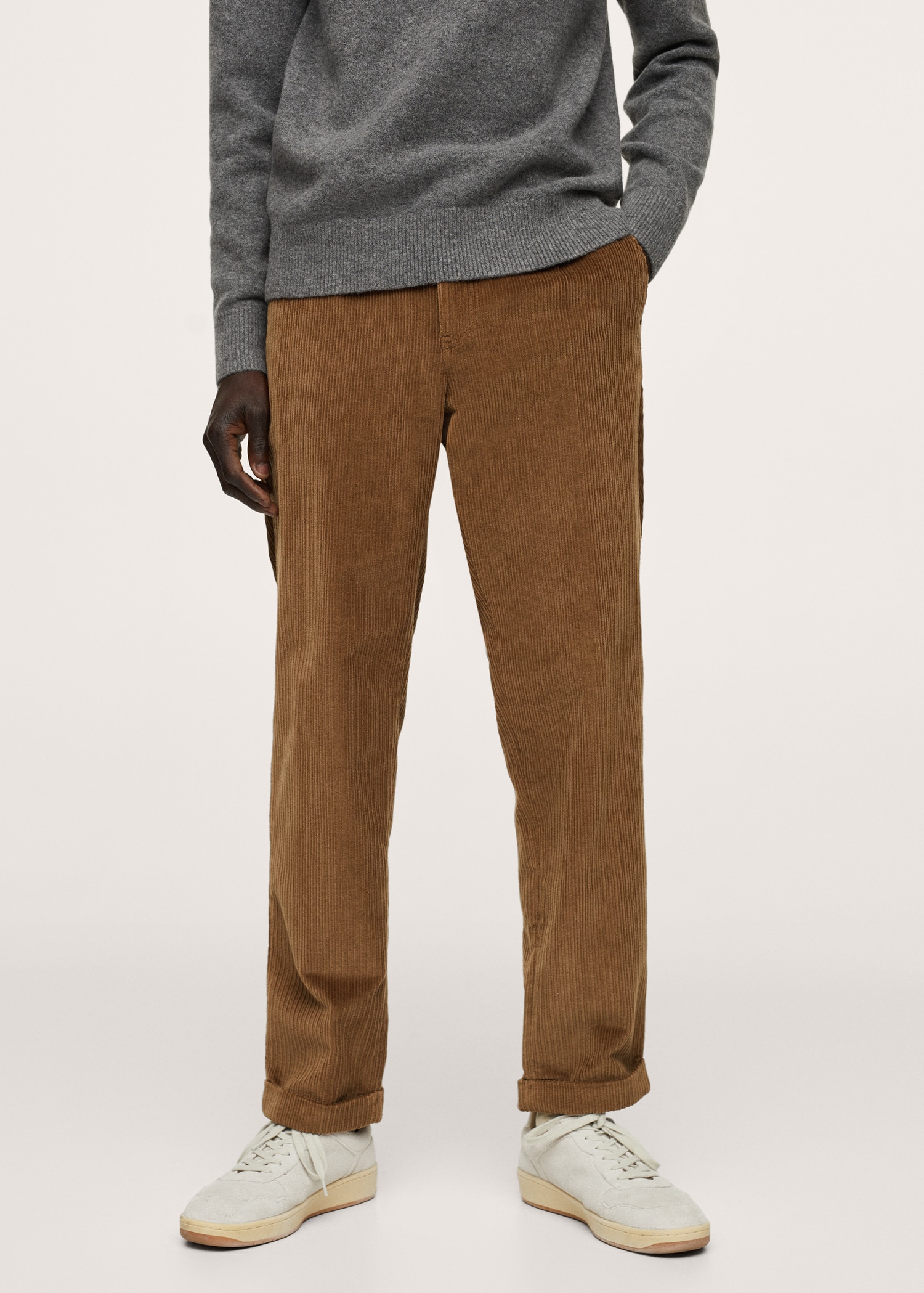 Pleated corduroy trousers - Medium plane