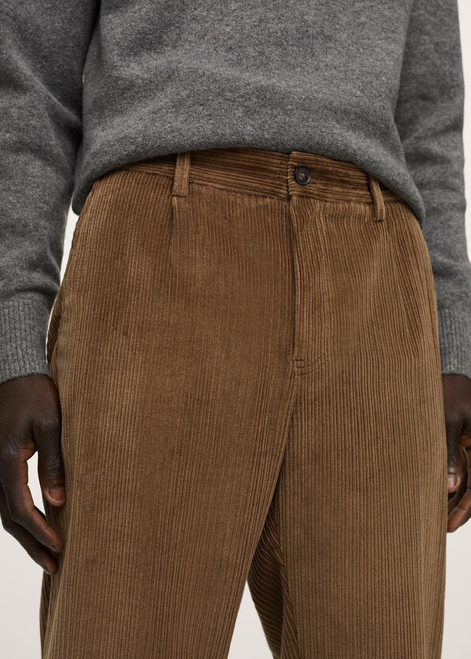 Pleated corduroy trousers - Details of the article 1