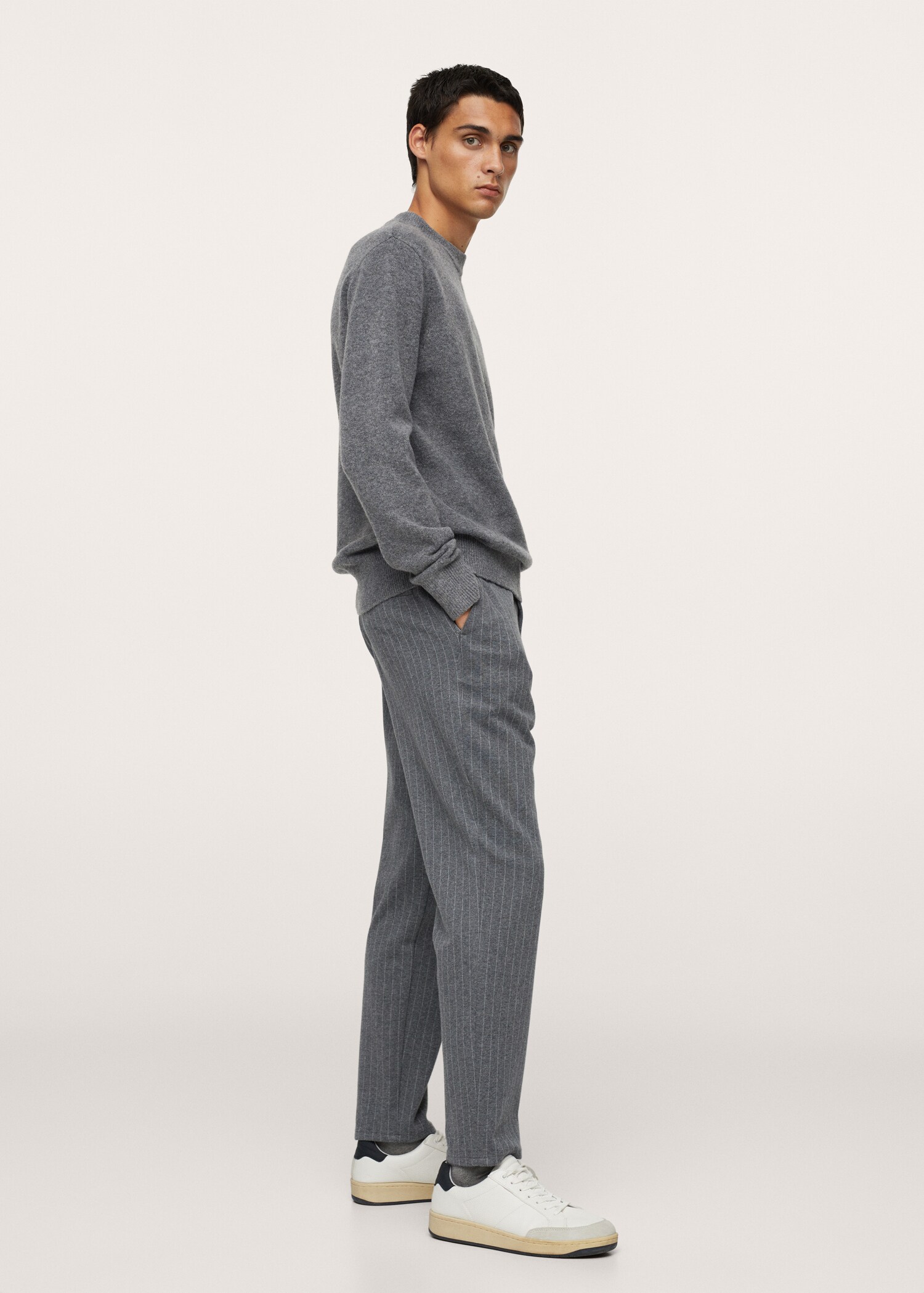 Kalhoty tapered fit s proužky - Detail zboží 1