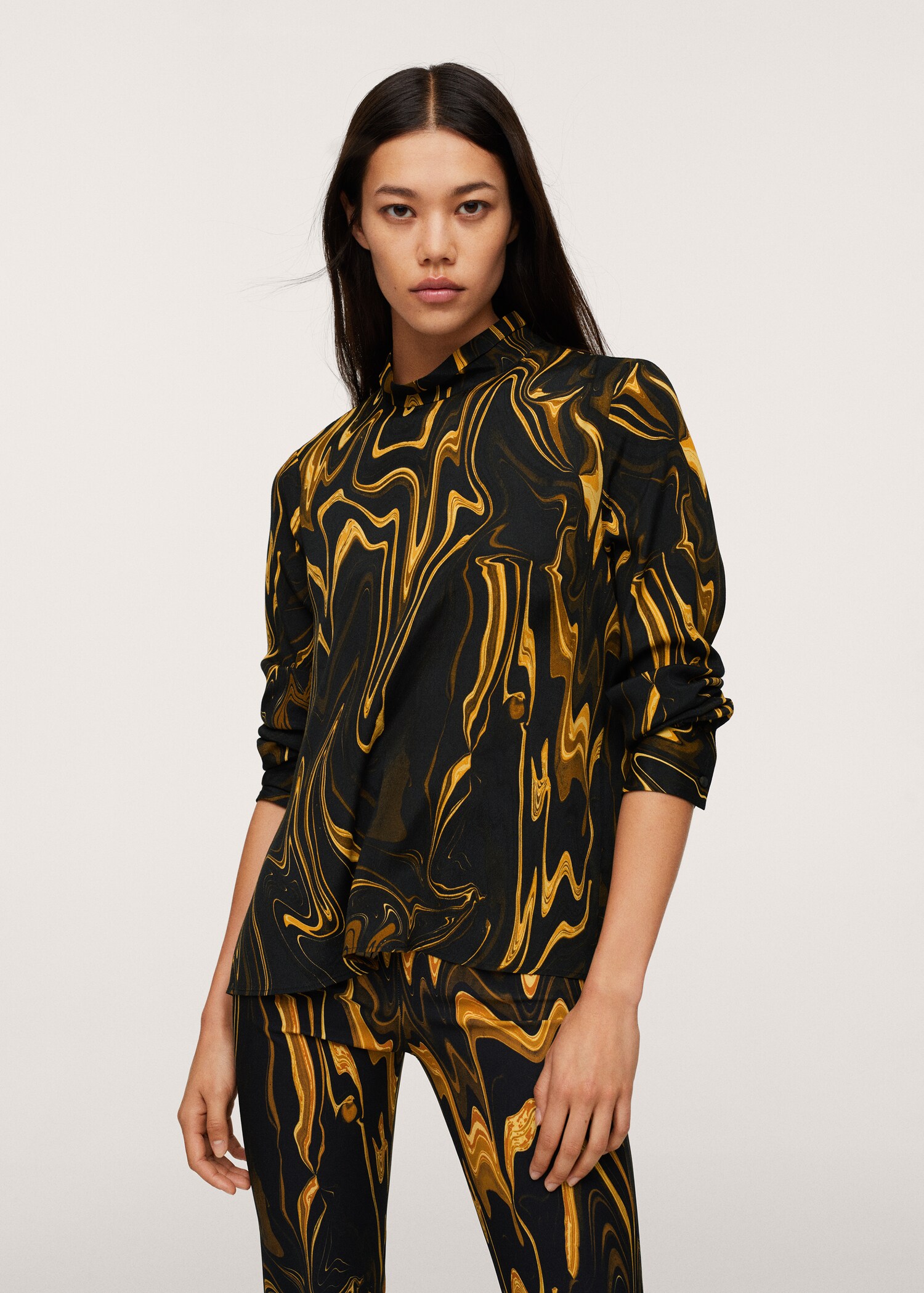 Marble-print blouse - Medium plane