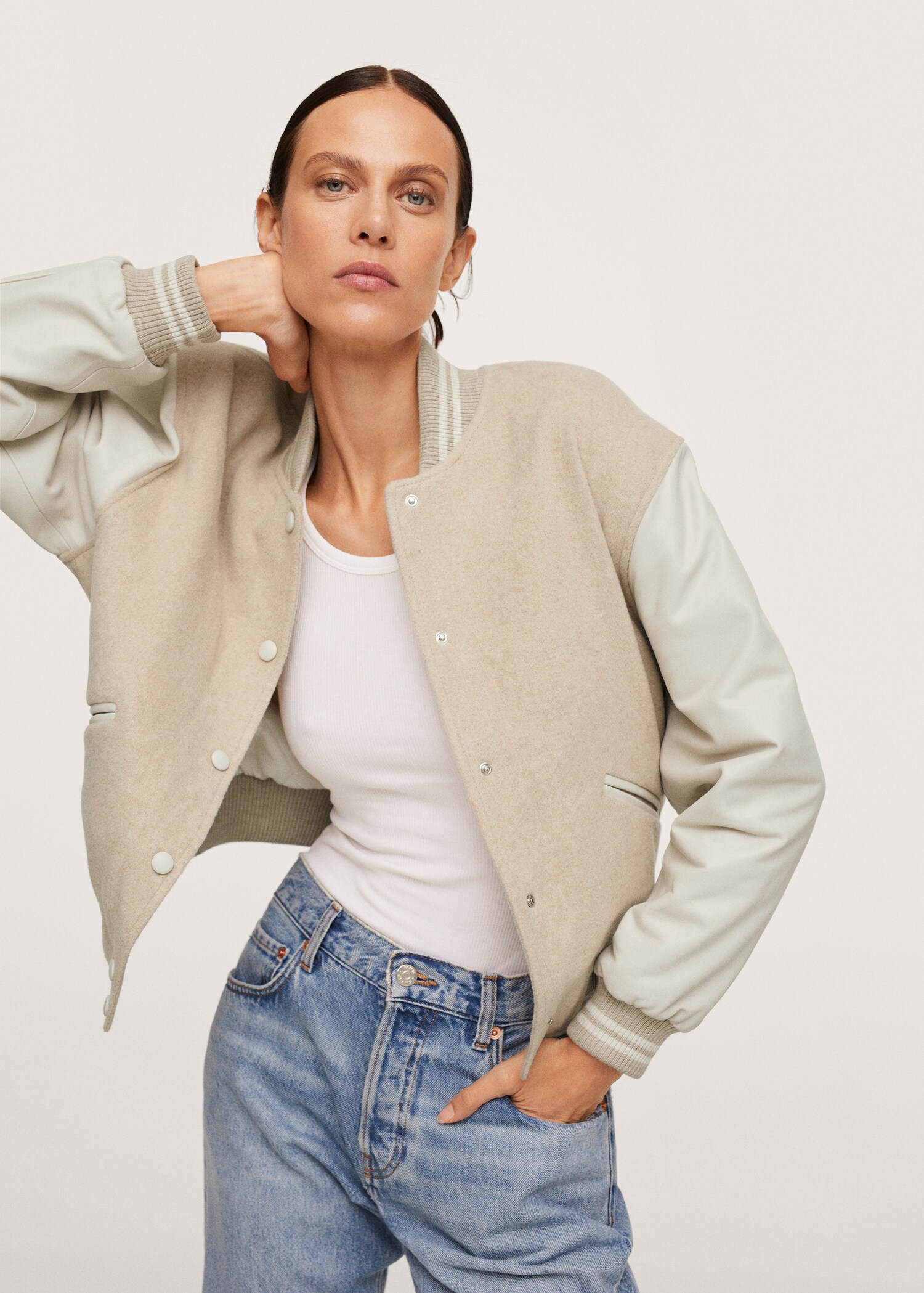 Bomber combinada piel lana - Detalle del artículo 2