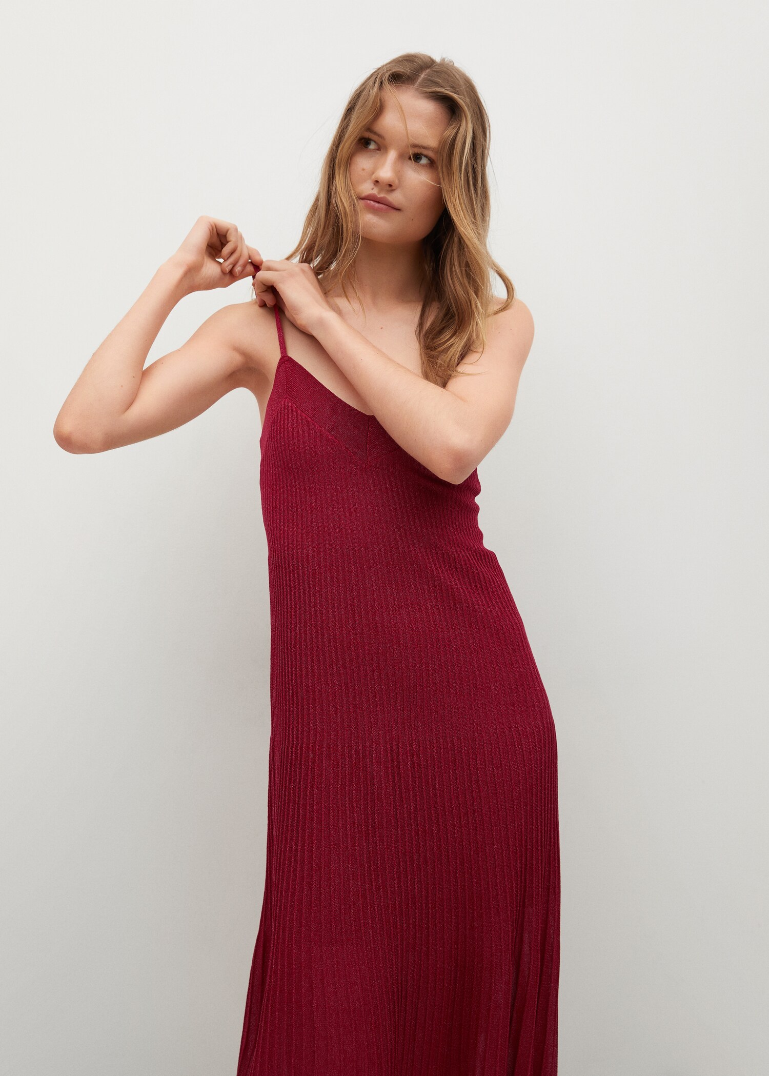 Vestido plisado punto - Plano medio