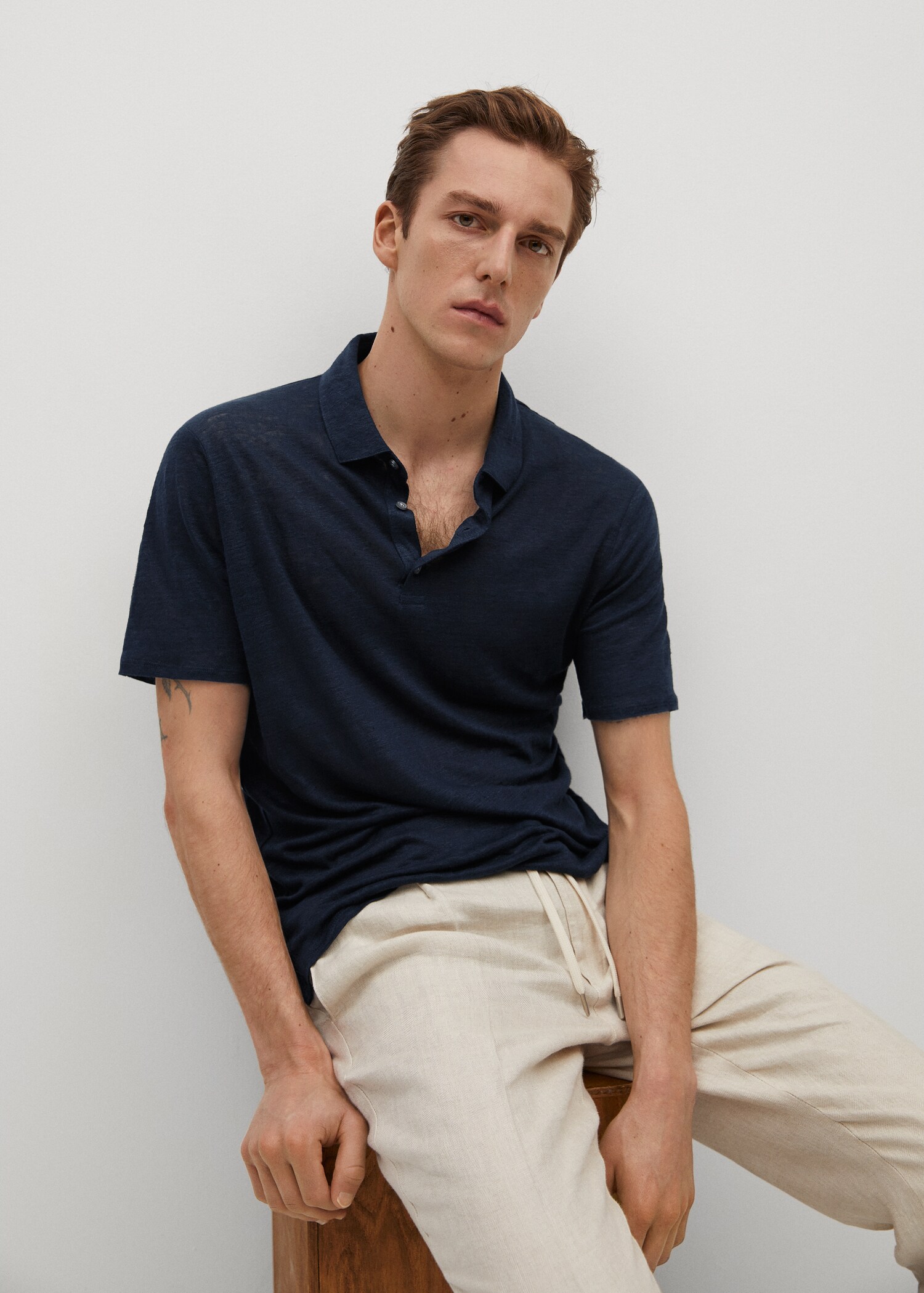 Polo slim fit 100% lino - Detalle del artículo 1