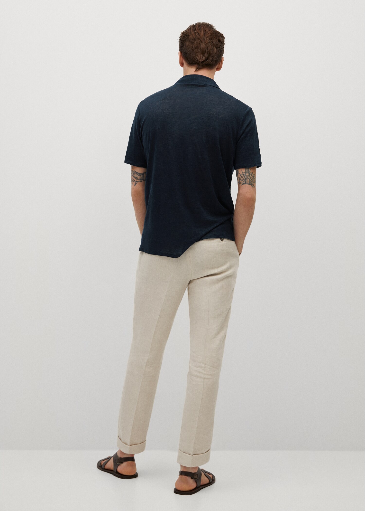 Polo slim fit 100% lino - Reverso del artículo