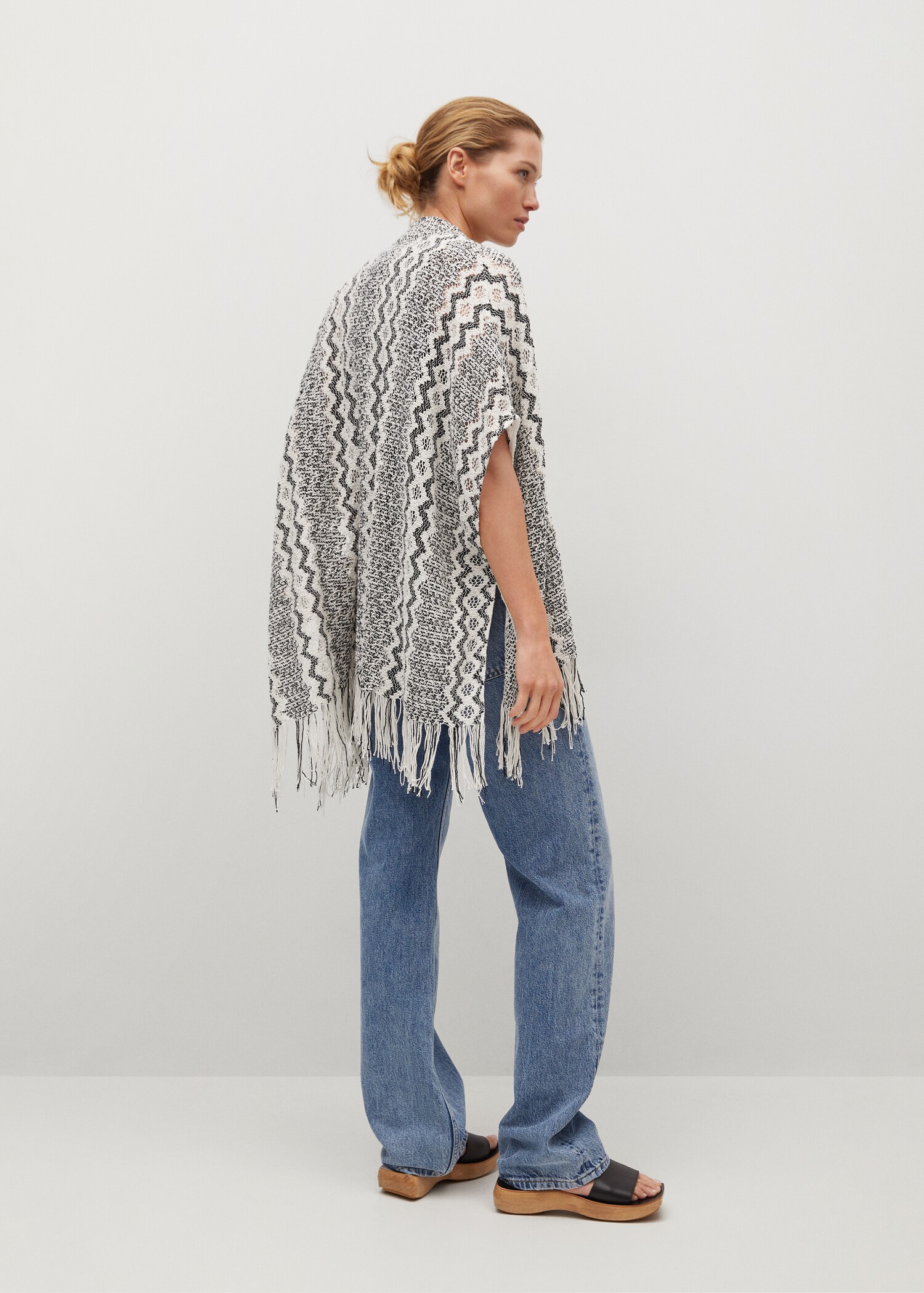 Úpletový kaftan s děrováním - Zadní strana zboží
