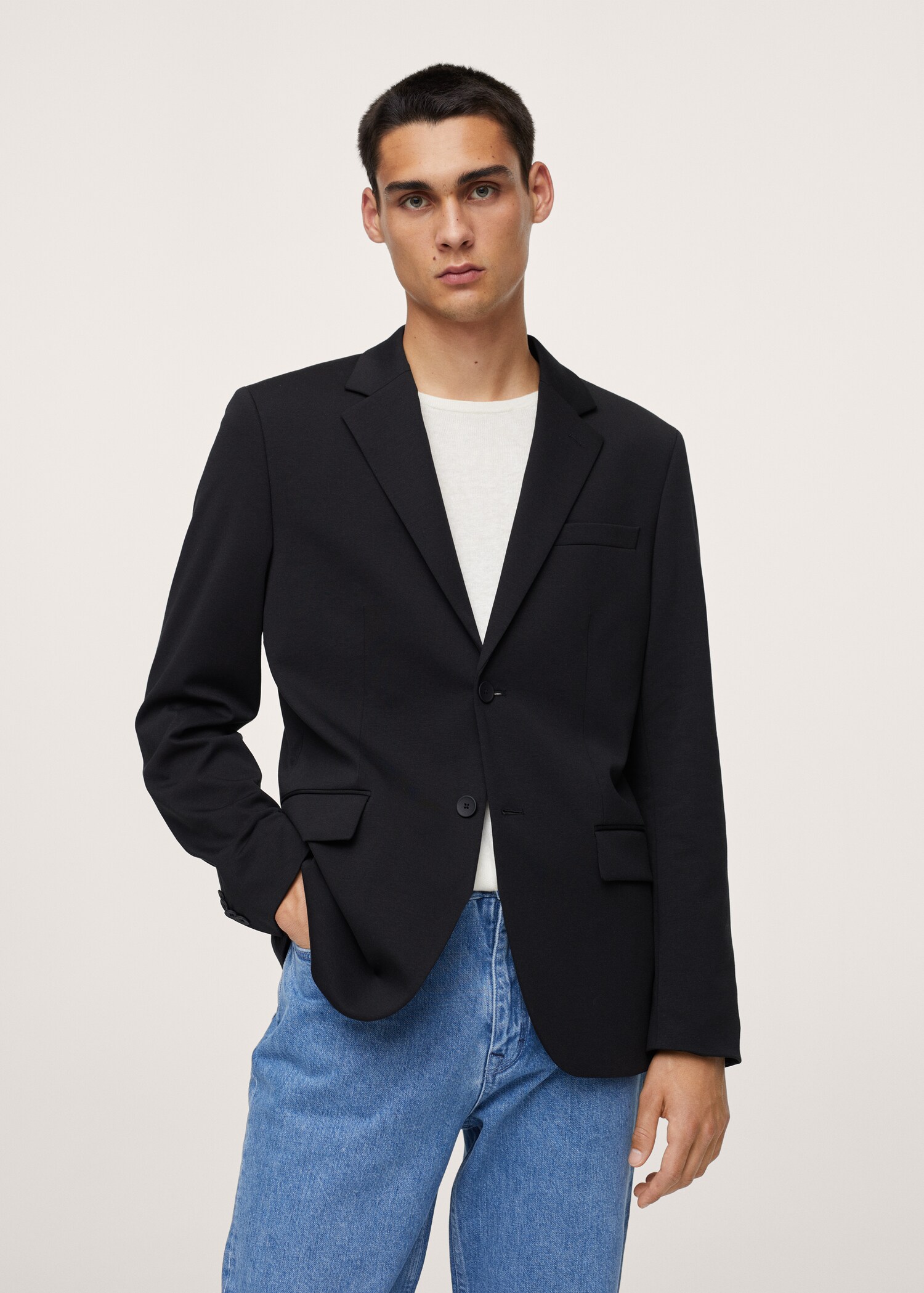 Bavlněné sako slim fit - Detail zboží 3