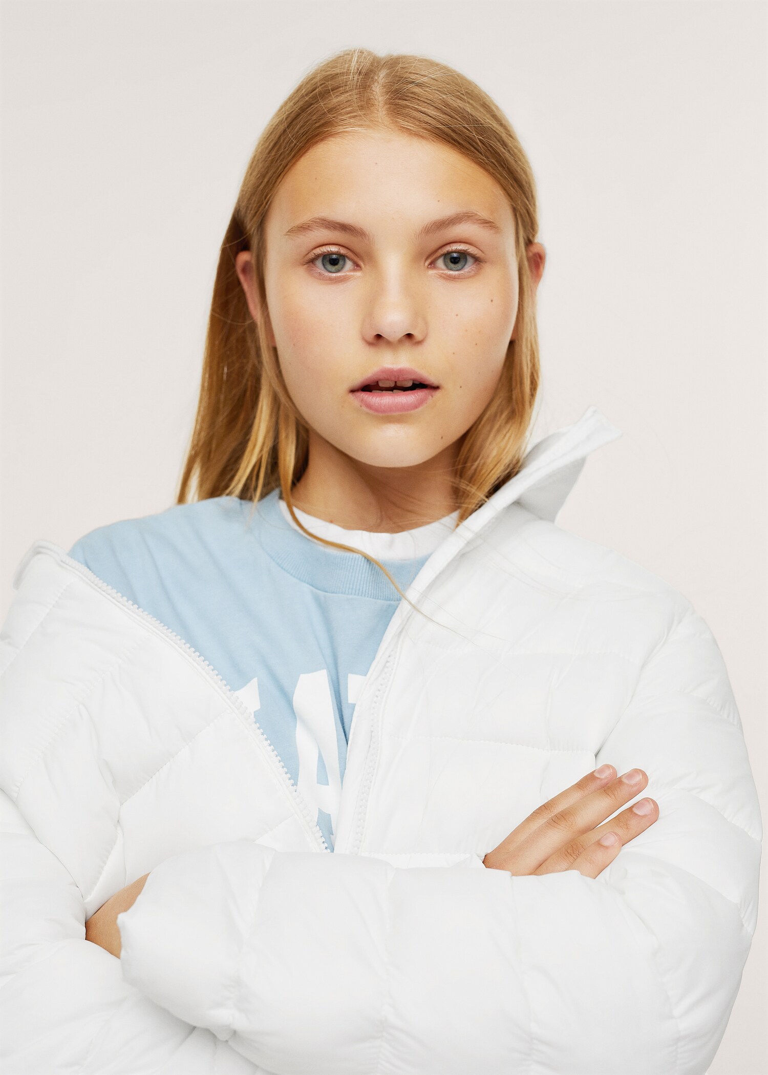 Long collar quilted coat - Details of the article 1