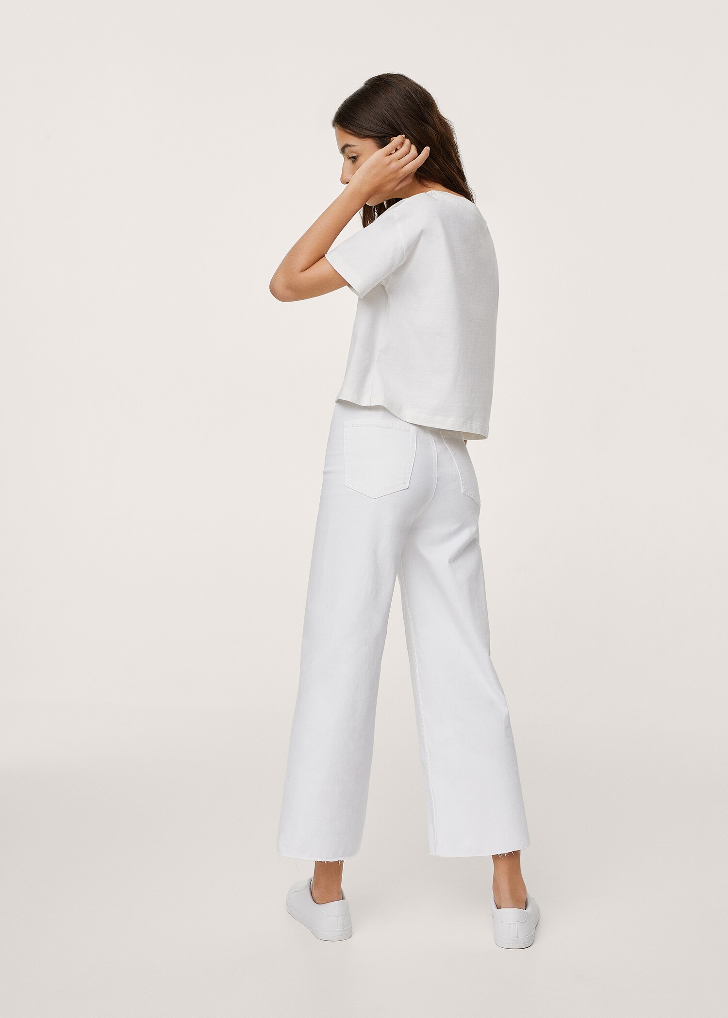 Cropped wide-leg jeans - Medium plane