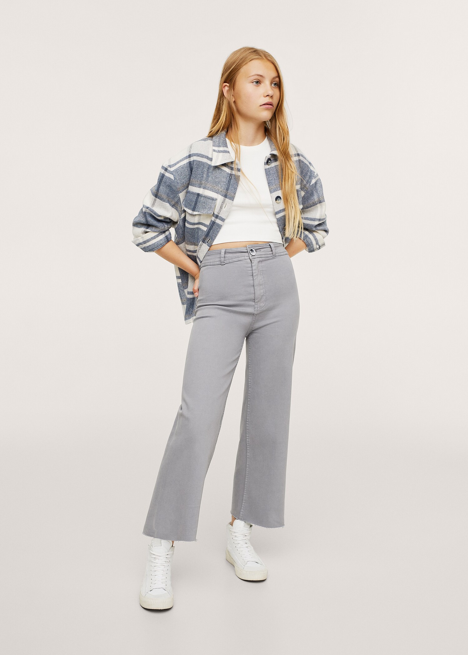 Cropped wide-leg jeans - Medium plane