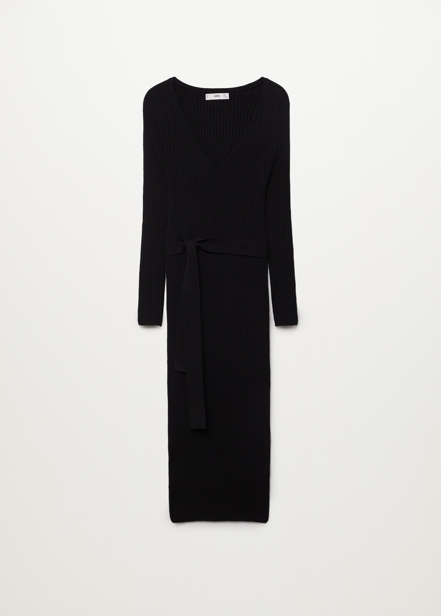 Vestido canalé cinturón - Artículo sin modelo