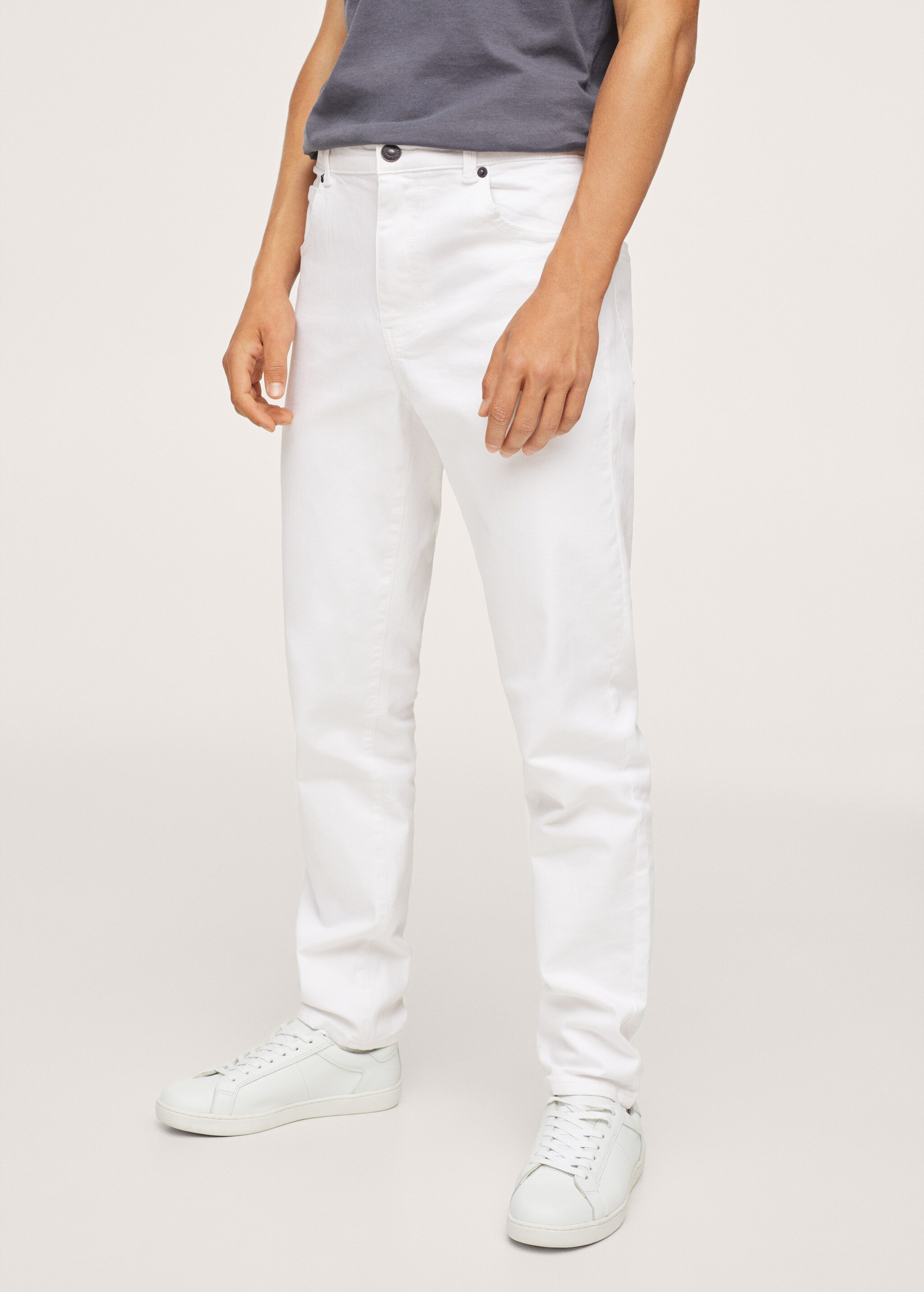 Regular-fit cotton trousers - Medium plane