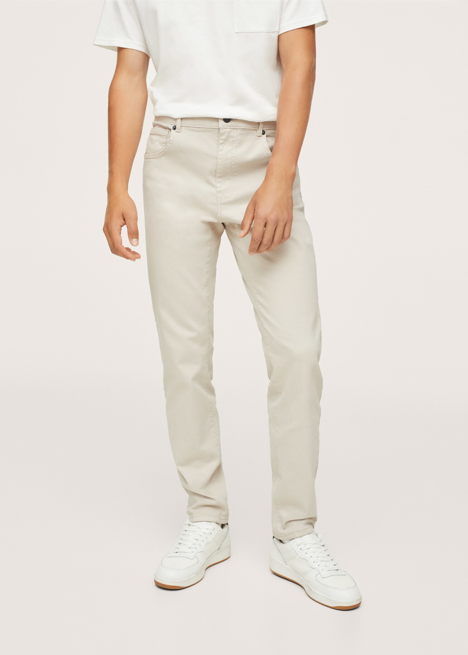 Bavlněné kalhoty regular fit - Náhled ve středové rovině