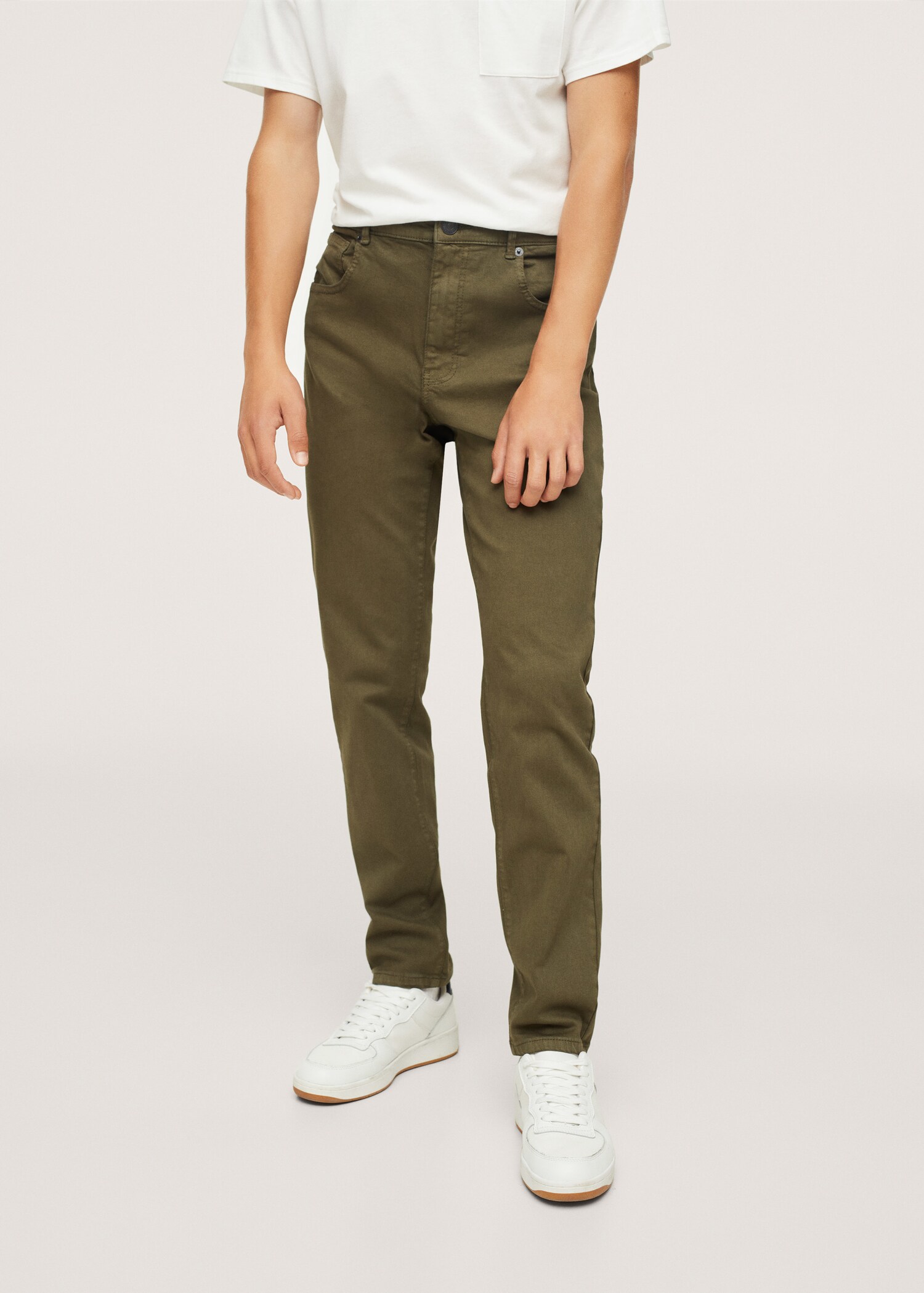 Bavlněné kalhoty regular fit - Náhled ve středové rovině