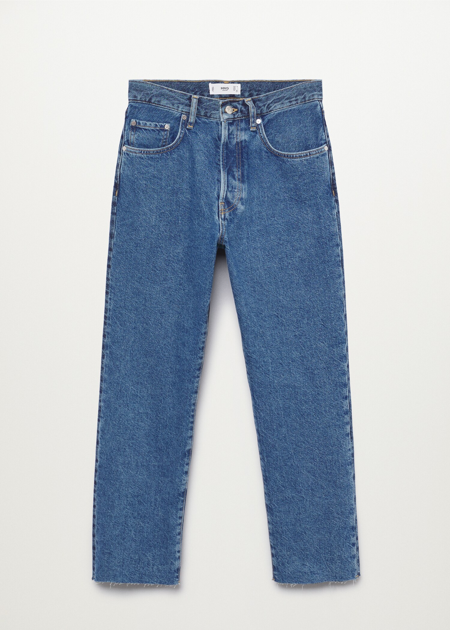 Jeans rectos tiro alto contraste - Artículo sin modelo