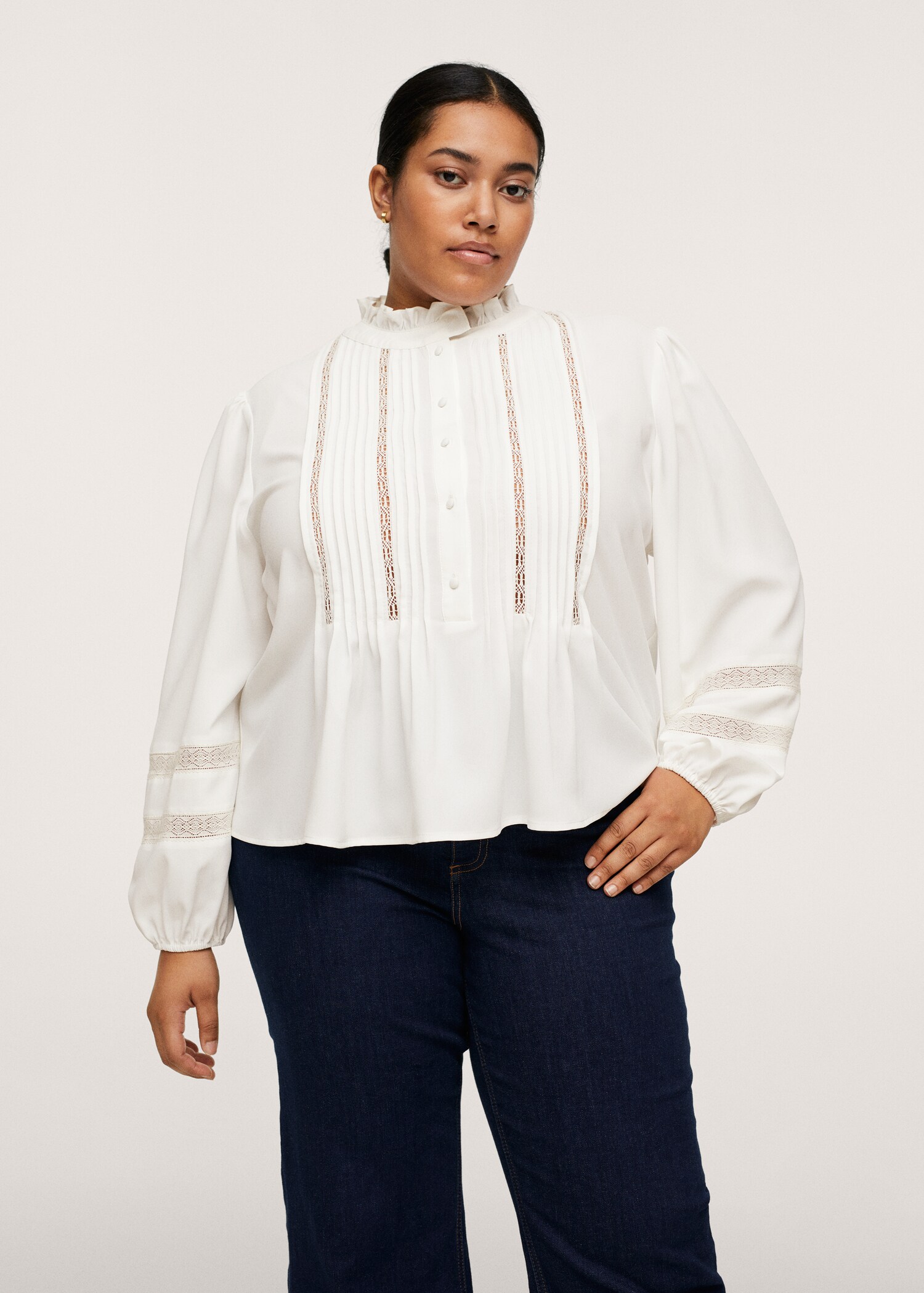 Pleated details blouse - Medium plane