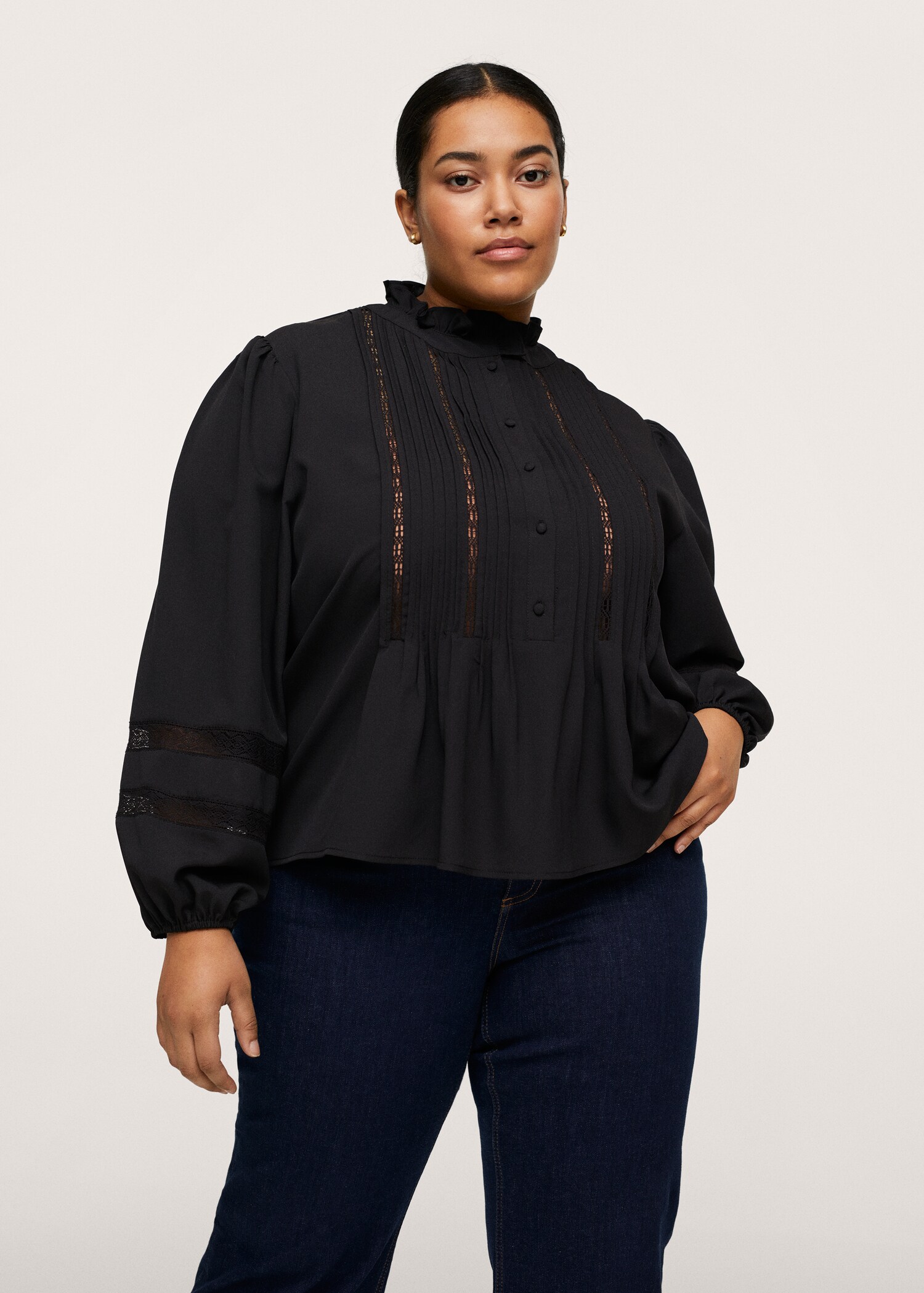 Pleated details blouse - Medium plane