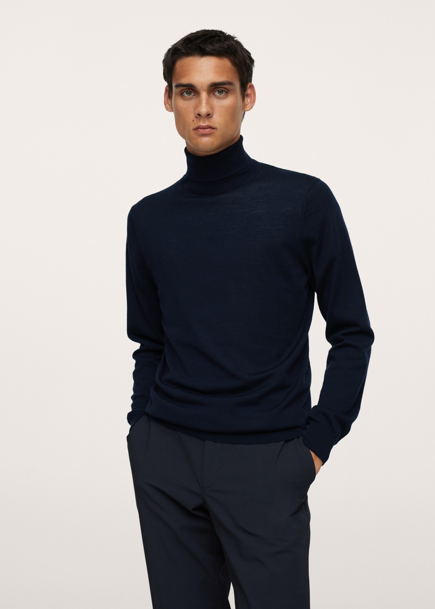 Turtleneck wool sweater - Medium plane