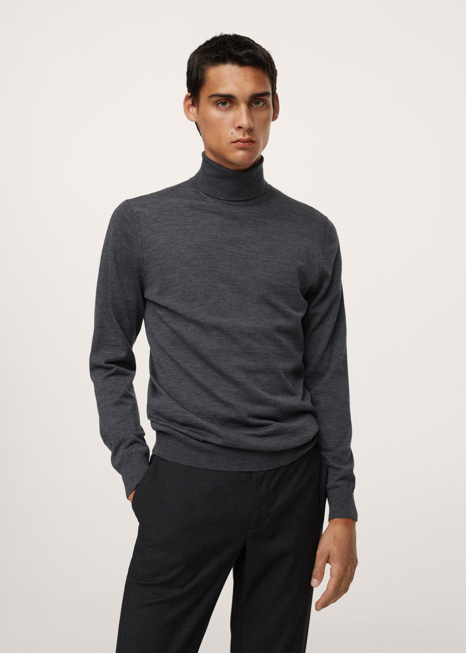 Turtleneck wool sweater - Medium plane