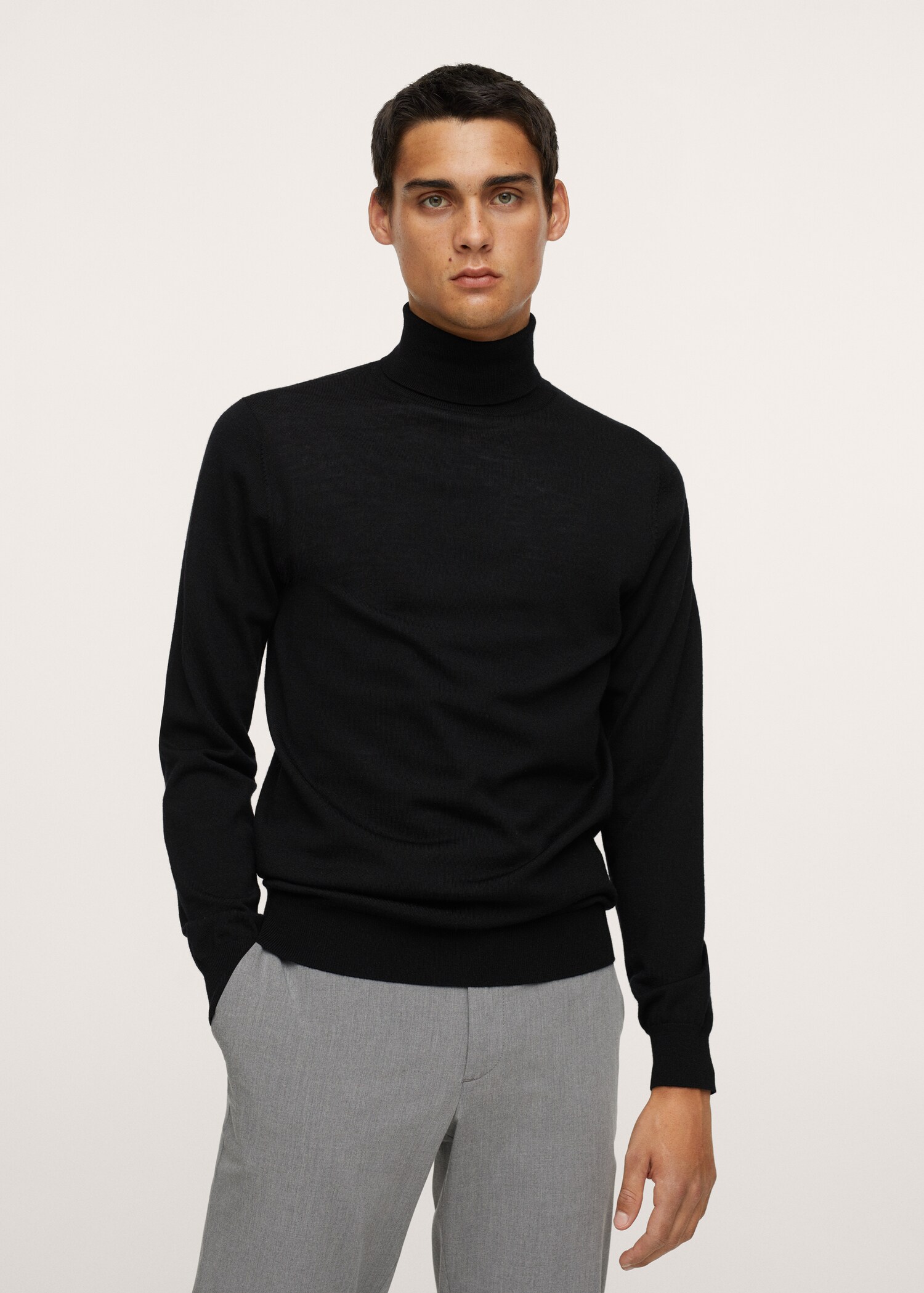 Turtleneck wool sweater - Medium plane