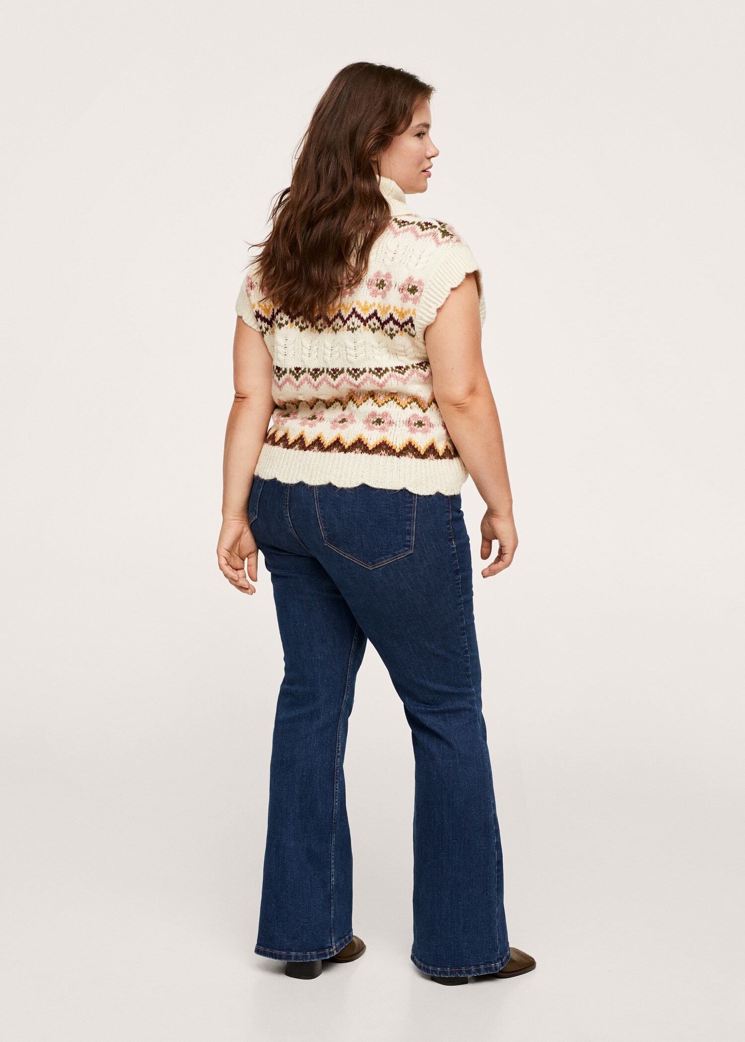 Knitted gilet with print - Reverse of the article