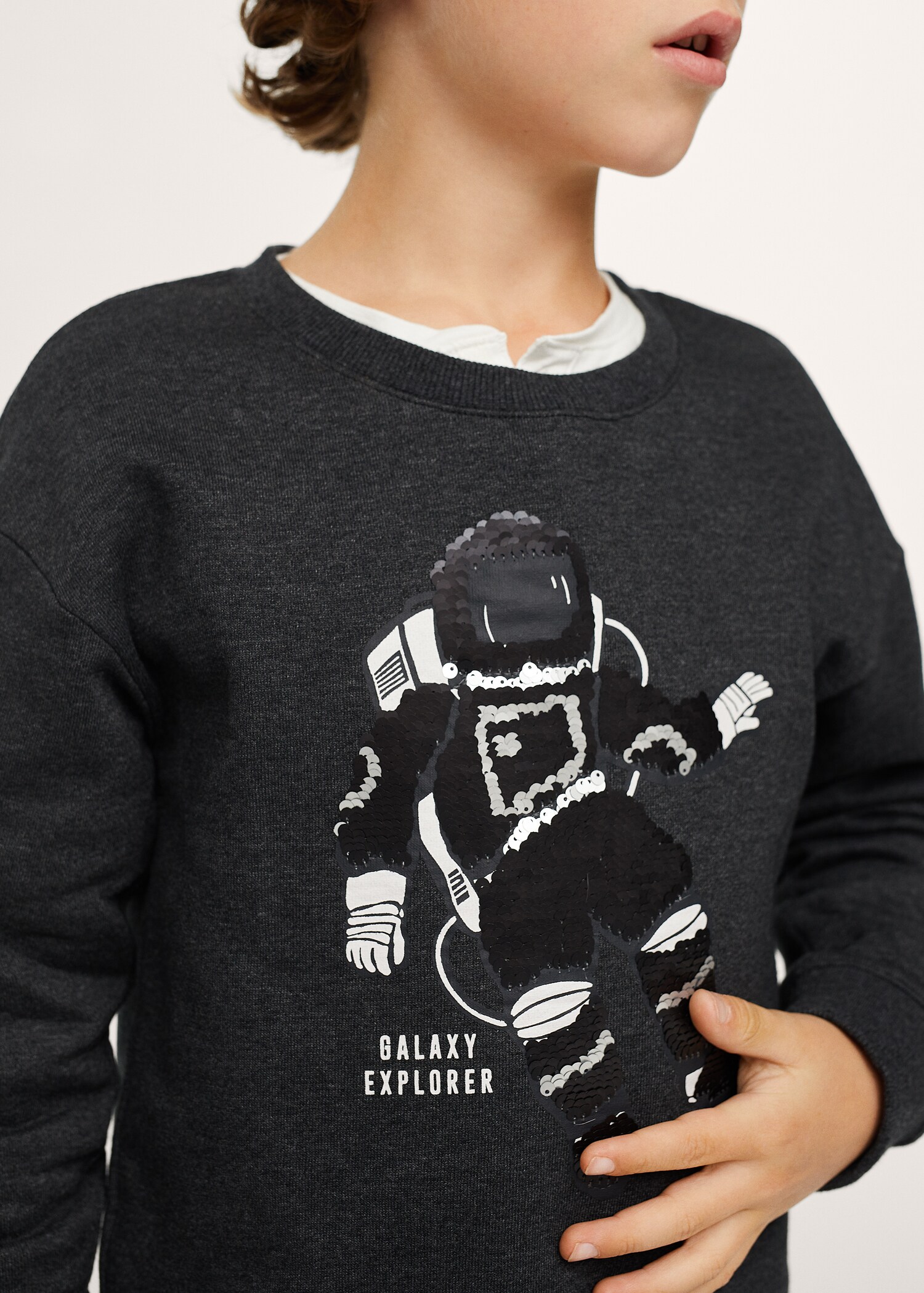 Sudadera lentejuelas reversibles - Plano medio