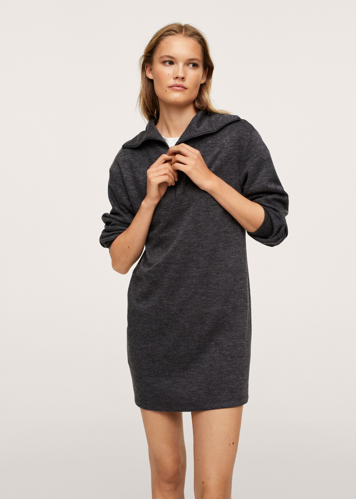 Vestido punto jaspeado - Plano medio