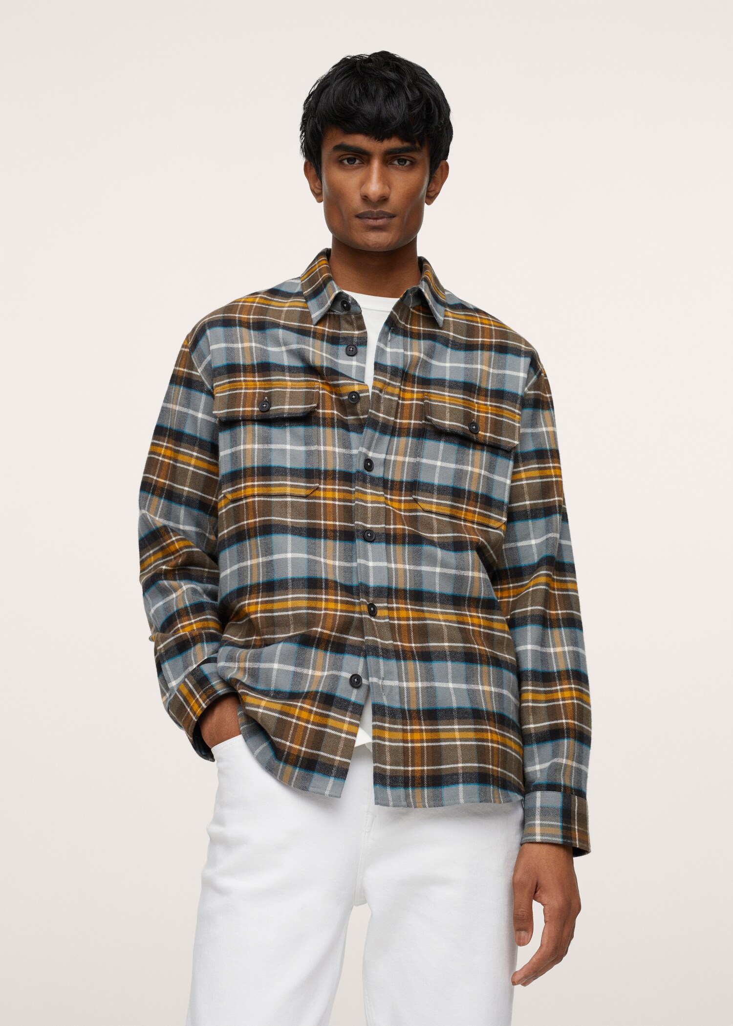 Chemise flanelle à carreaux - Plan moyen